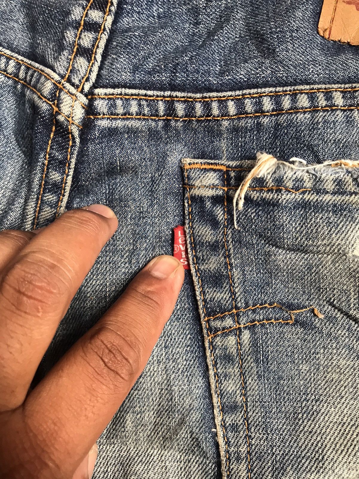 If Six Was Nine VINTAGE LEVIS DISTRESSED DENIM GRUNGE KURT COBAIN STRAIGHTCT Size US 34 / EU 50 - 8 Thumbnail