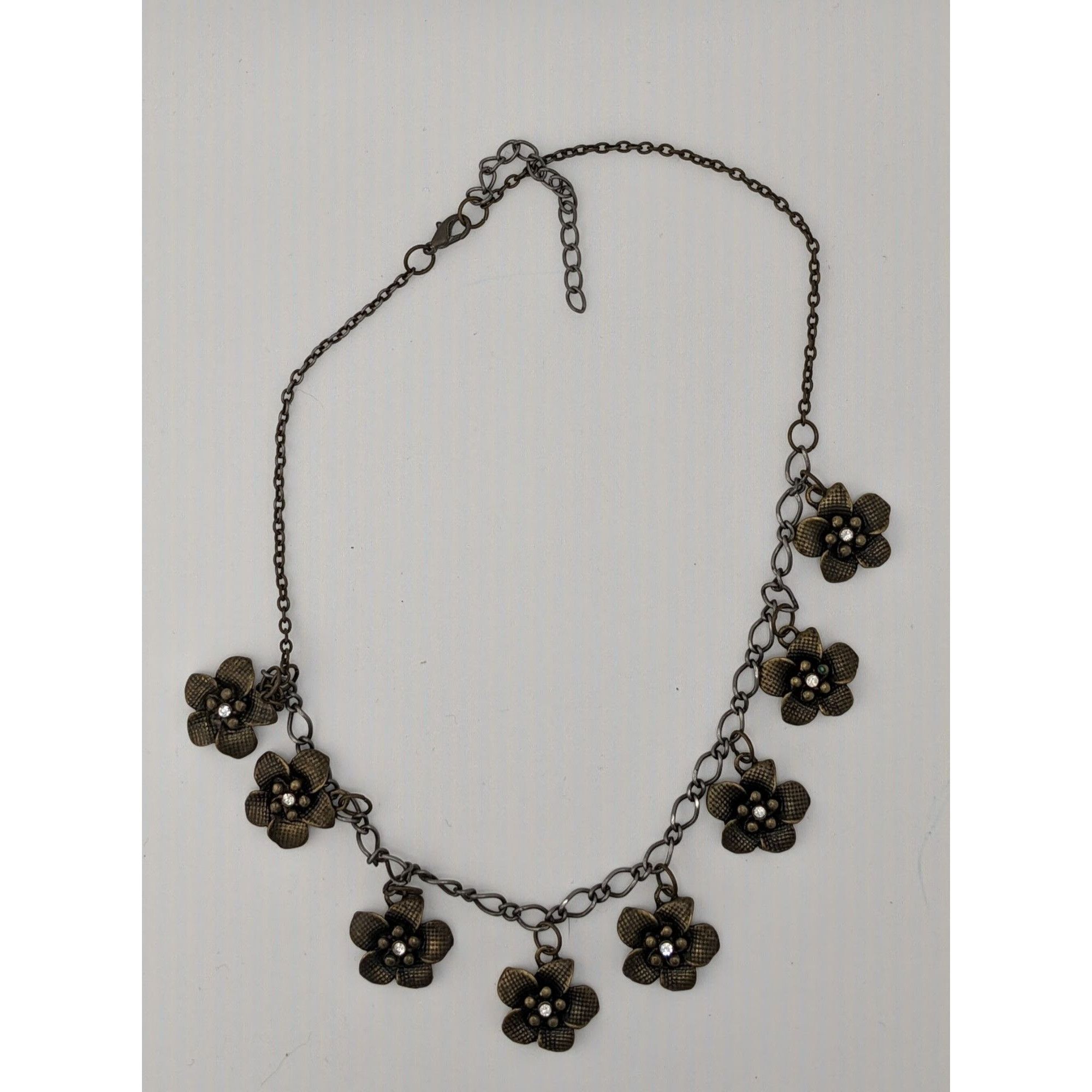 Other Boho Glam Flower Charm Necklace With Antique Gold Finish Size ONE SIZE - 4 Thumbnail