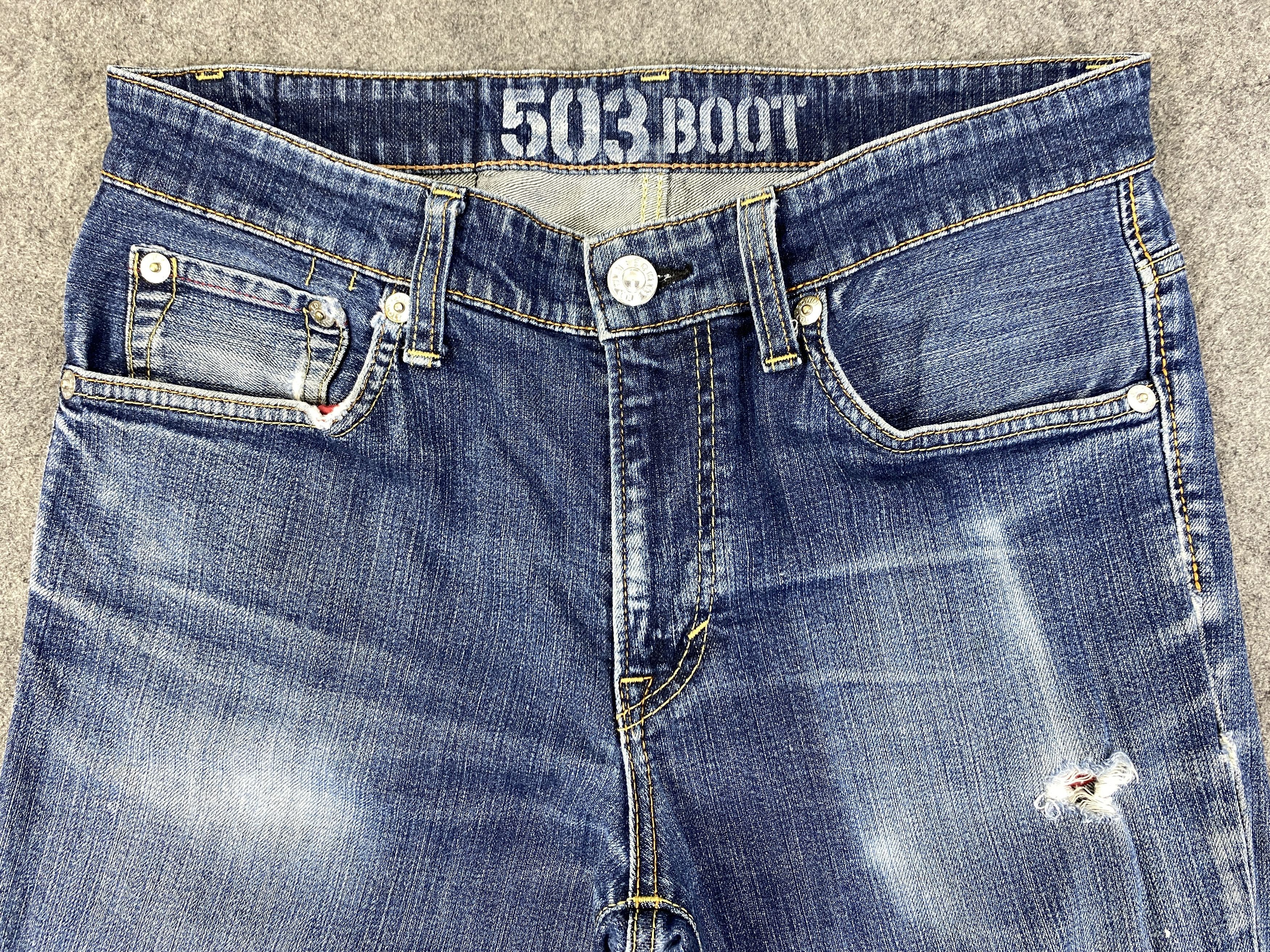Japanese Brand Vintage Edwin 503 Flare Boot Cut Jeans 33x29.5 - JN3274 Size US 33 - 3 Thumbnail