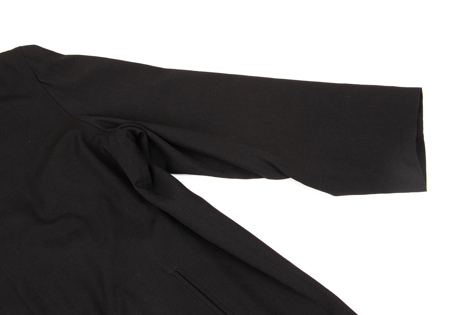 Yohji Yamamoto Yohji Yamamoto Black Wool Gabardine Long Coat Size US L / EU 52-54 / 3 - 6 Thumbnail