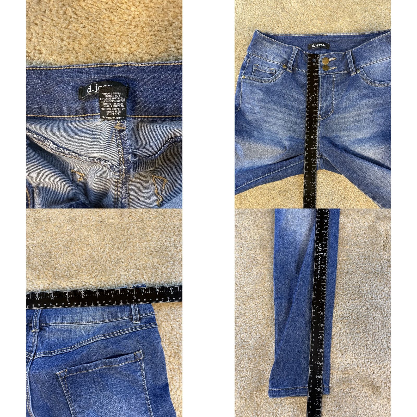 Denime D. Jeans Womens Skinny Stretch Jeans Blue Size 6 28x29 Size 28" / US 6 / IT 42 - 8 Thumbnail