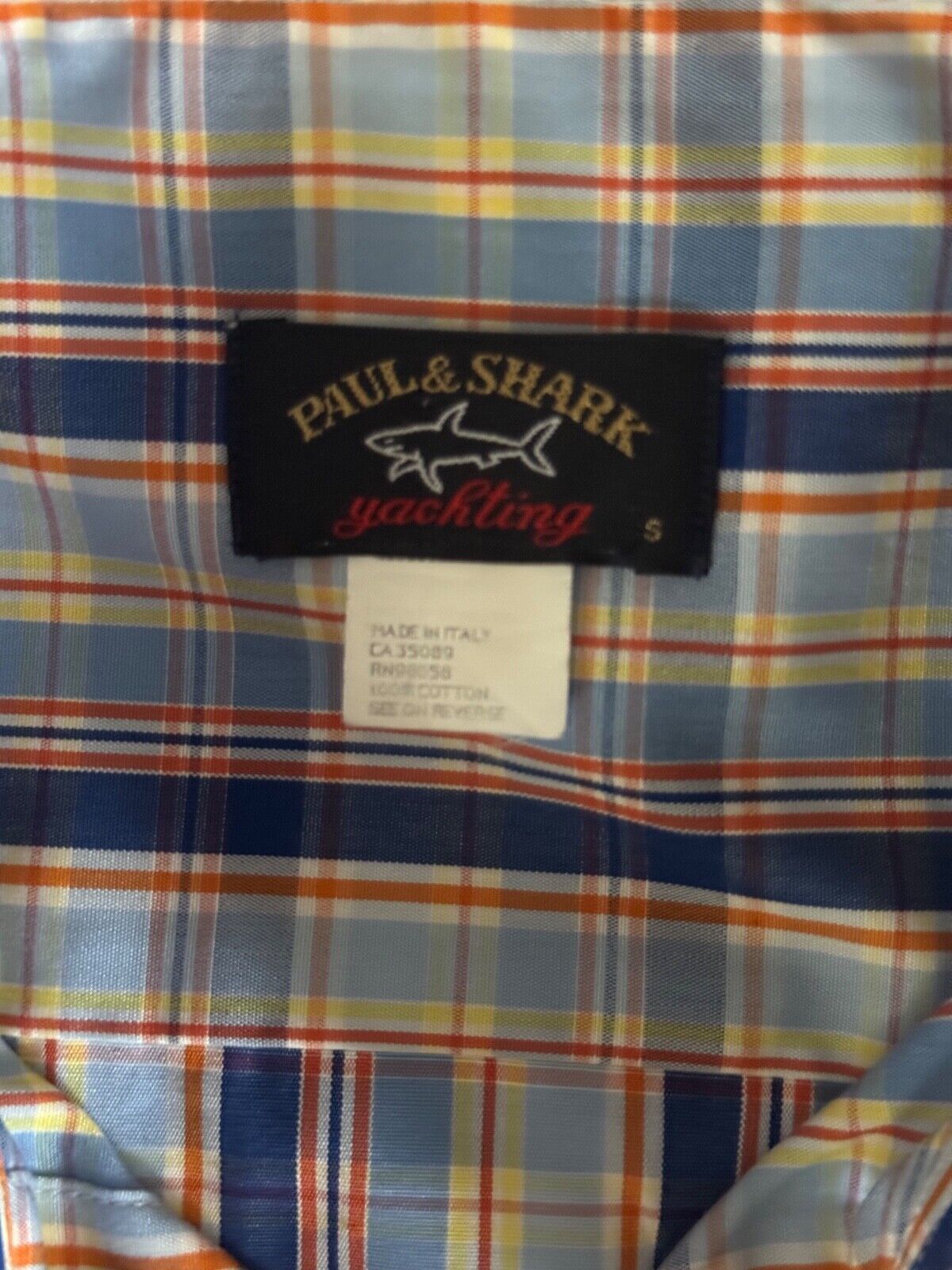 Paul & Shark Paul & Shark Yachting Mens S Blue Plaid Button Down Shirt Size US S / EU 44-46 / 1 - 6 Thumbnail
