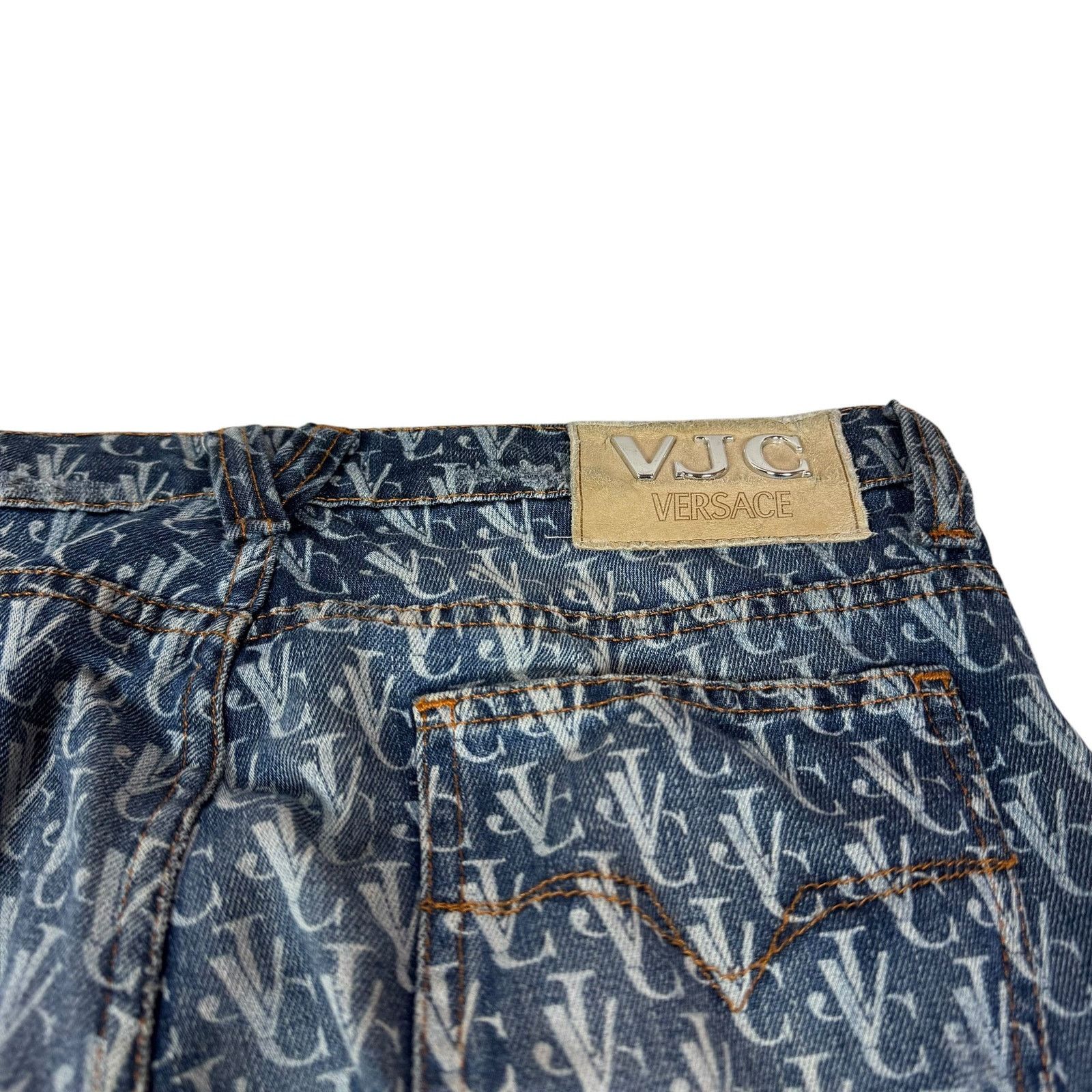Versace Versace Jeans Couture Women's Blue Logo Monogram Capri Jeans Size 32" / US 10 / IT 46 - 6 Thumbnail
