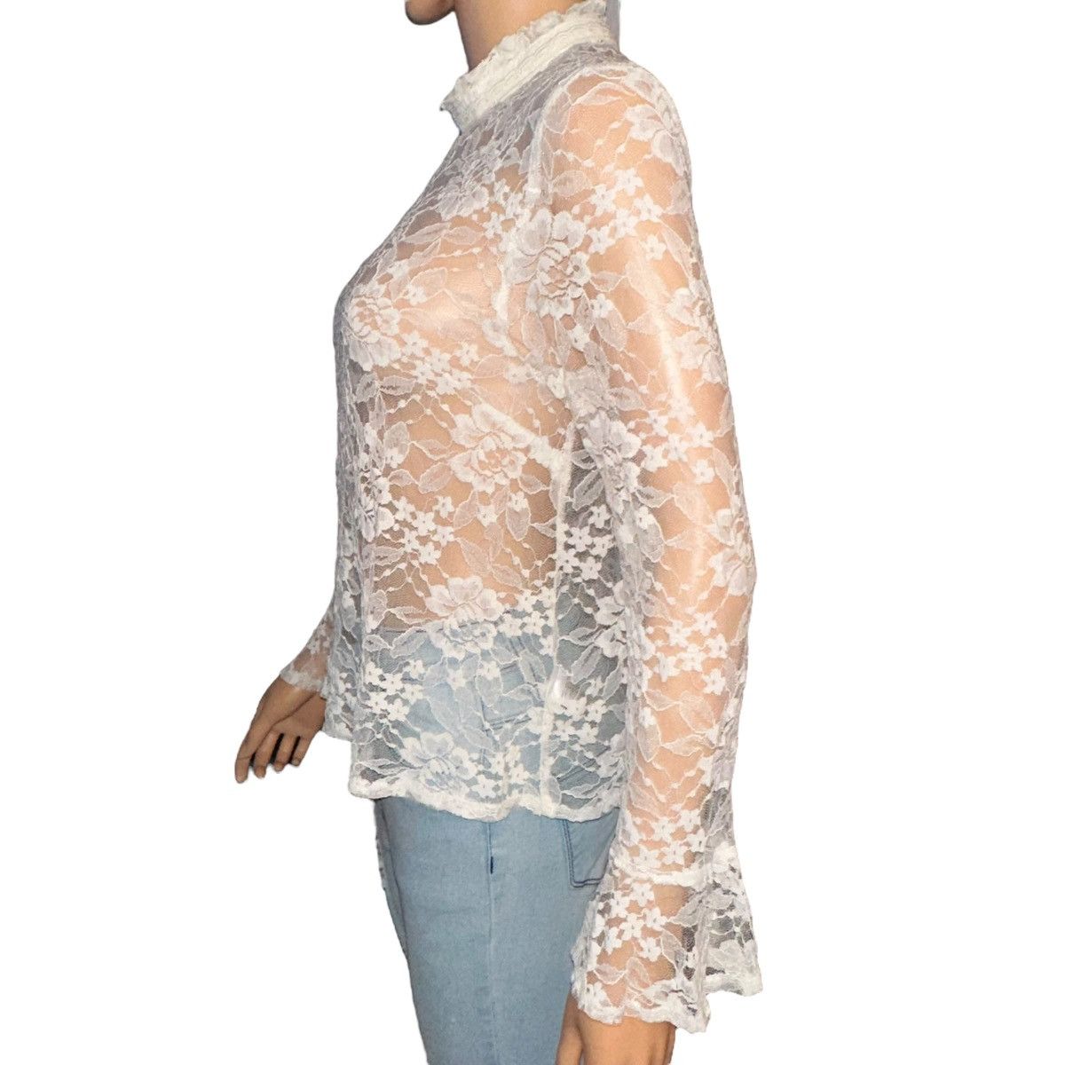 Topshop TopShop sheer lace bell sleeve top Size M / US 6-8 / IT 42-44 - 3 Thumbnail