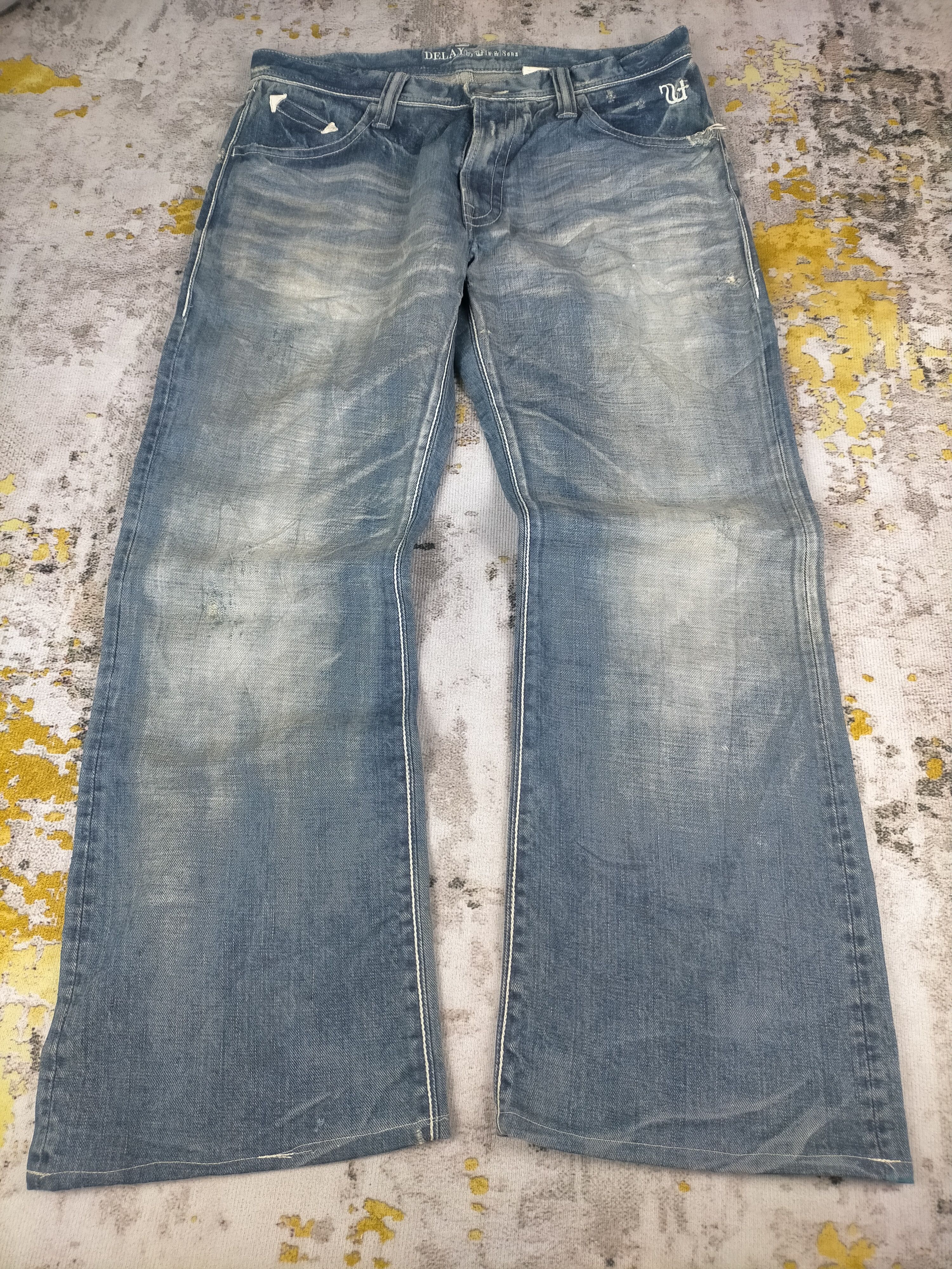 If Six Was Nine 🔥 90s Flared Delay By Fin & Sons Mudwash Jeans Size US 33 - 1 Thumbnail