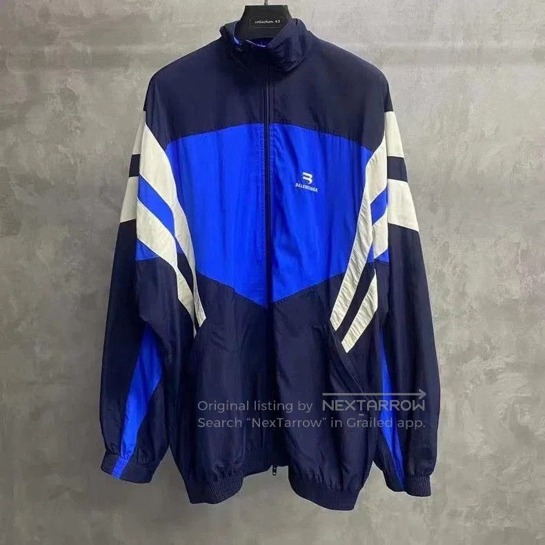 Balenciaga Balenciaga White Blue Stitch Logo Jacket. Size US S / EU 44-46 / 1 - 1 Thumbnail