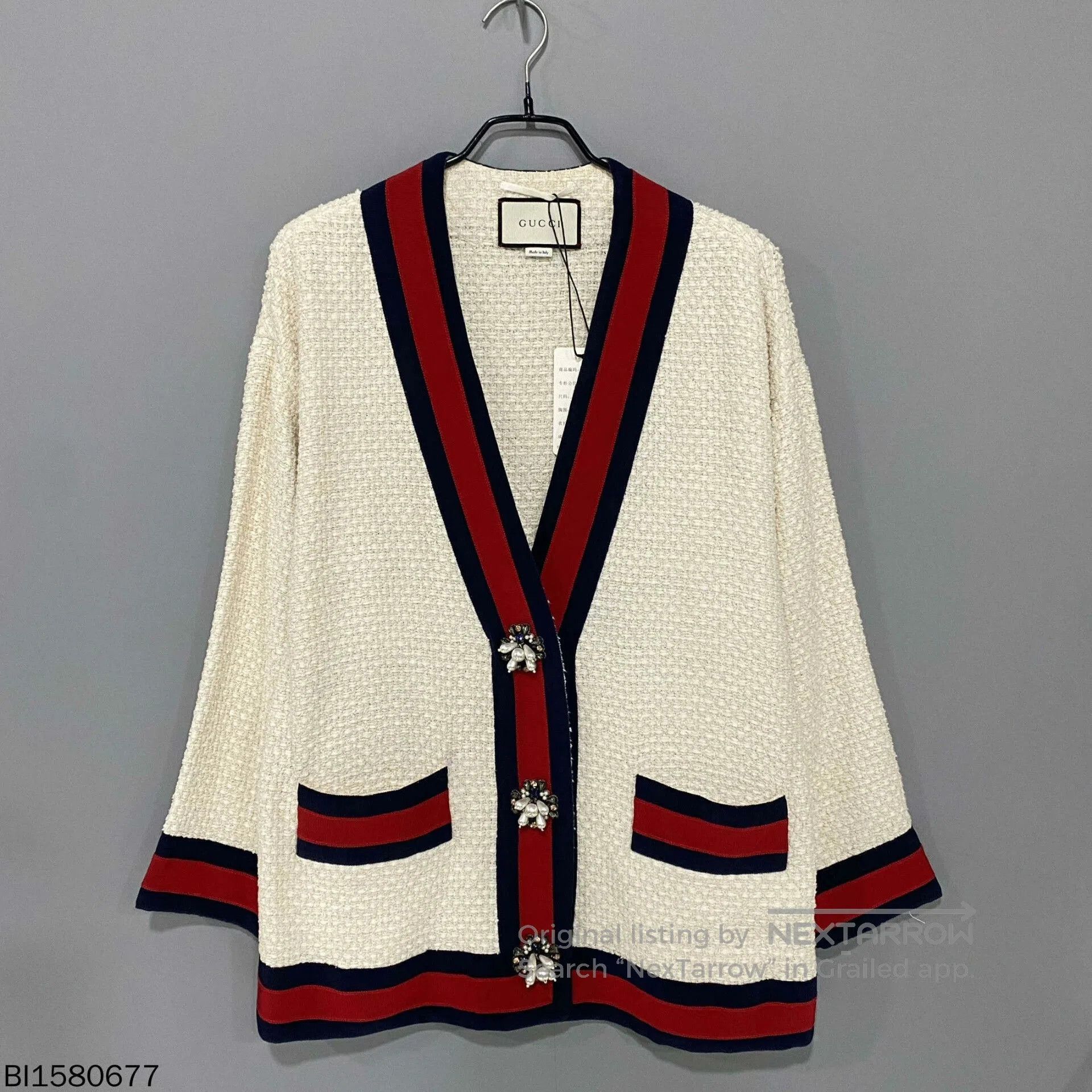 Gucci Gucci Stripe Knit Diamond Buckle Cardigan. Size S / US 4 / IT 40 - 1 Thumbnail