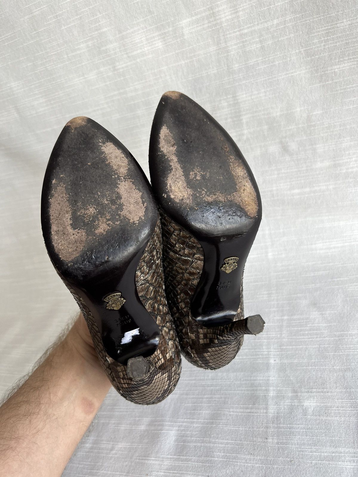 Bally Bally Womens Snake Skin Heels Brown Size US 7 1/2 EU 38 Size US 7.5 / IT 37.5 - 9 Thumbnail