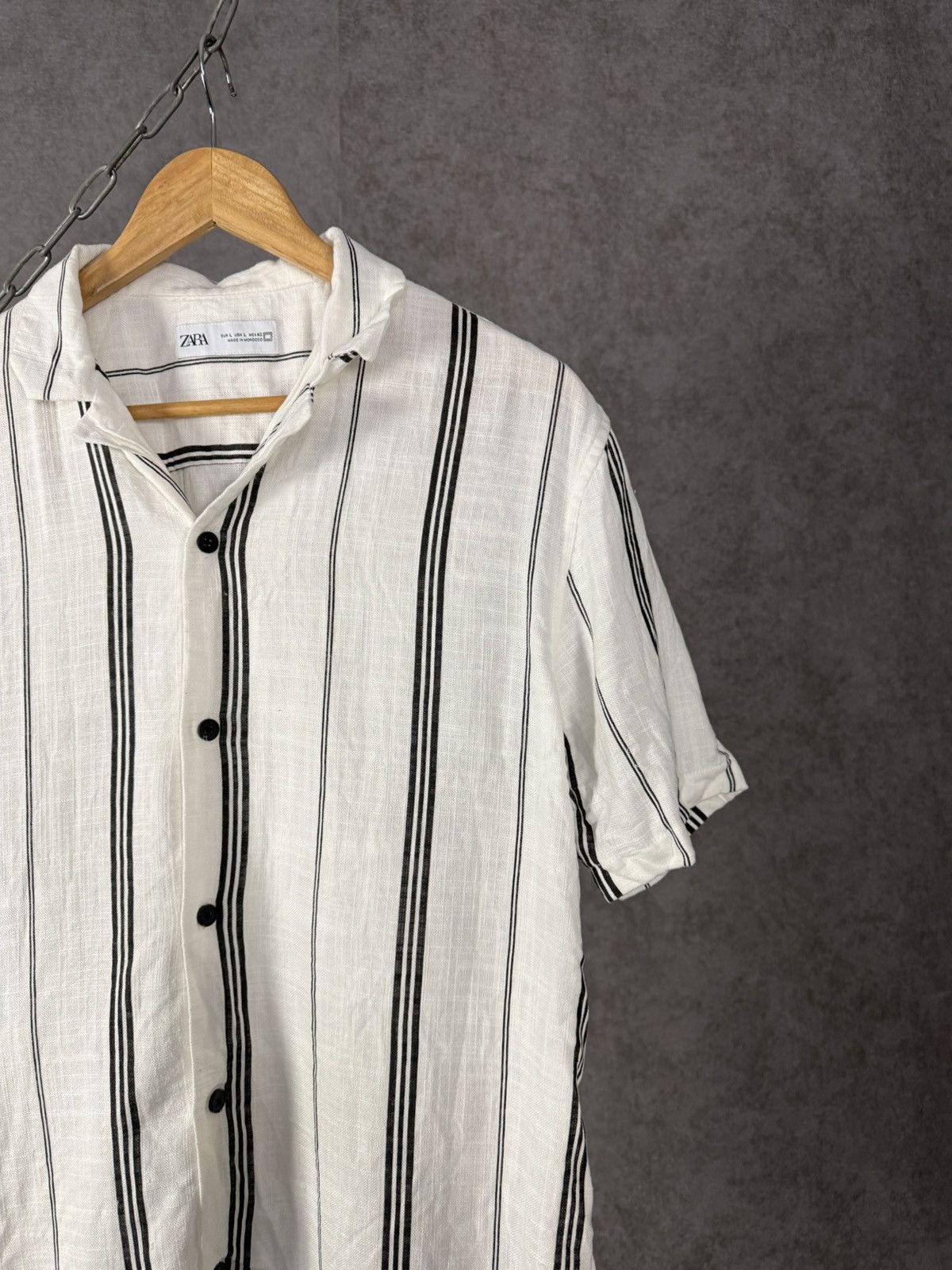 Zara Zara Man designer linen shirt Size US L / EU 52-54 / 3 - 2 Thumbnail