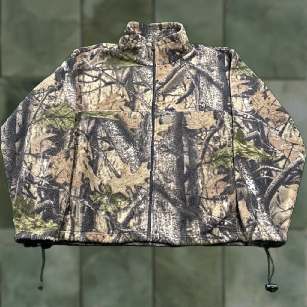 Realtree VINTAGE Realtree Camo Fleece Sweater Mens L Brown Hunting Full Zip Sweatshirt Size US L / EU 52-54 / 3 - 1 Thumbnail