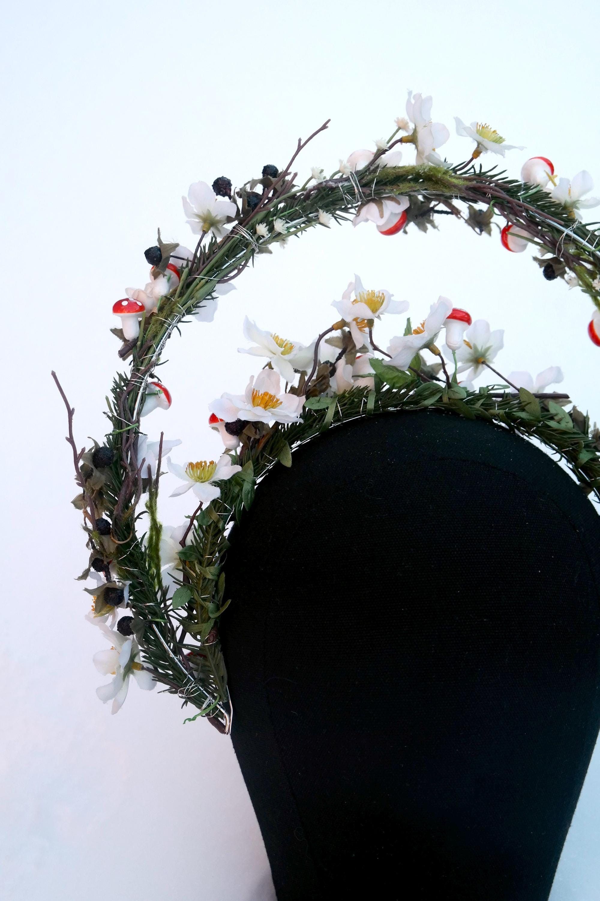 Handmade Flower & Mushroom Halo Headpiece Size ONE SIZE - 7 Thumbnail