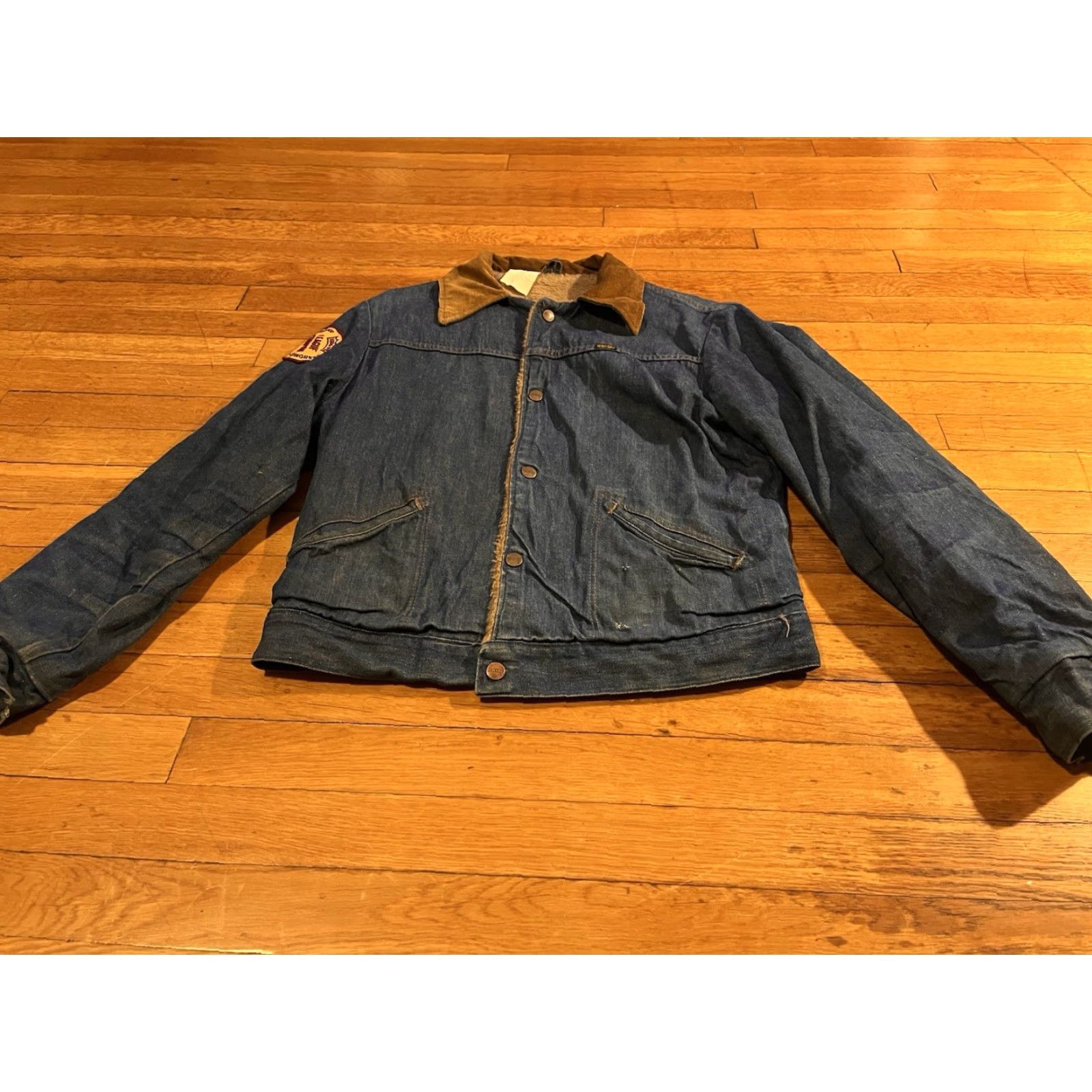 Vintage VINTAGE Blue Bell Maverick Denim Jacket Mens 36 Blue Sherpa Lined Bowling 70s Jacket Size US XXS / EU 40 - 2 Thumbnail