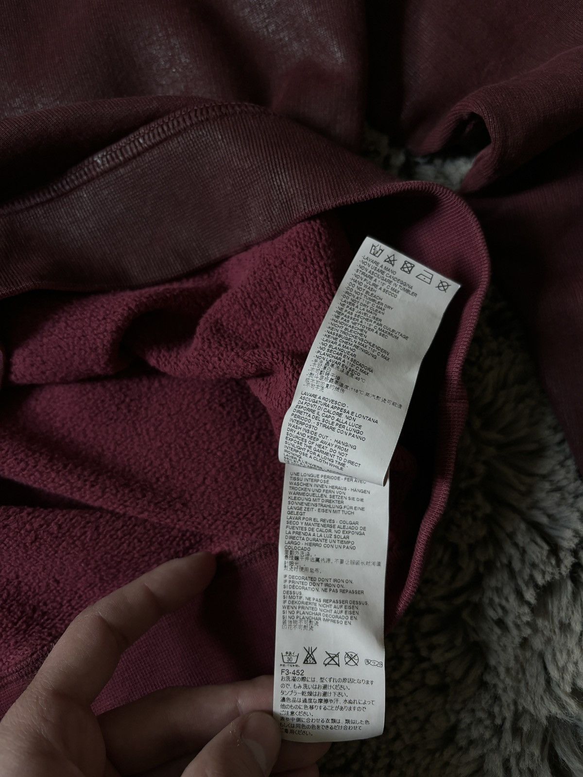 Dsquared2 sweatshirt cell block wax burgundy color