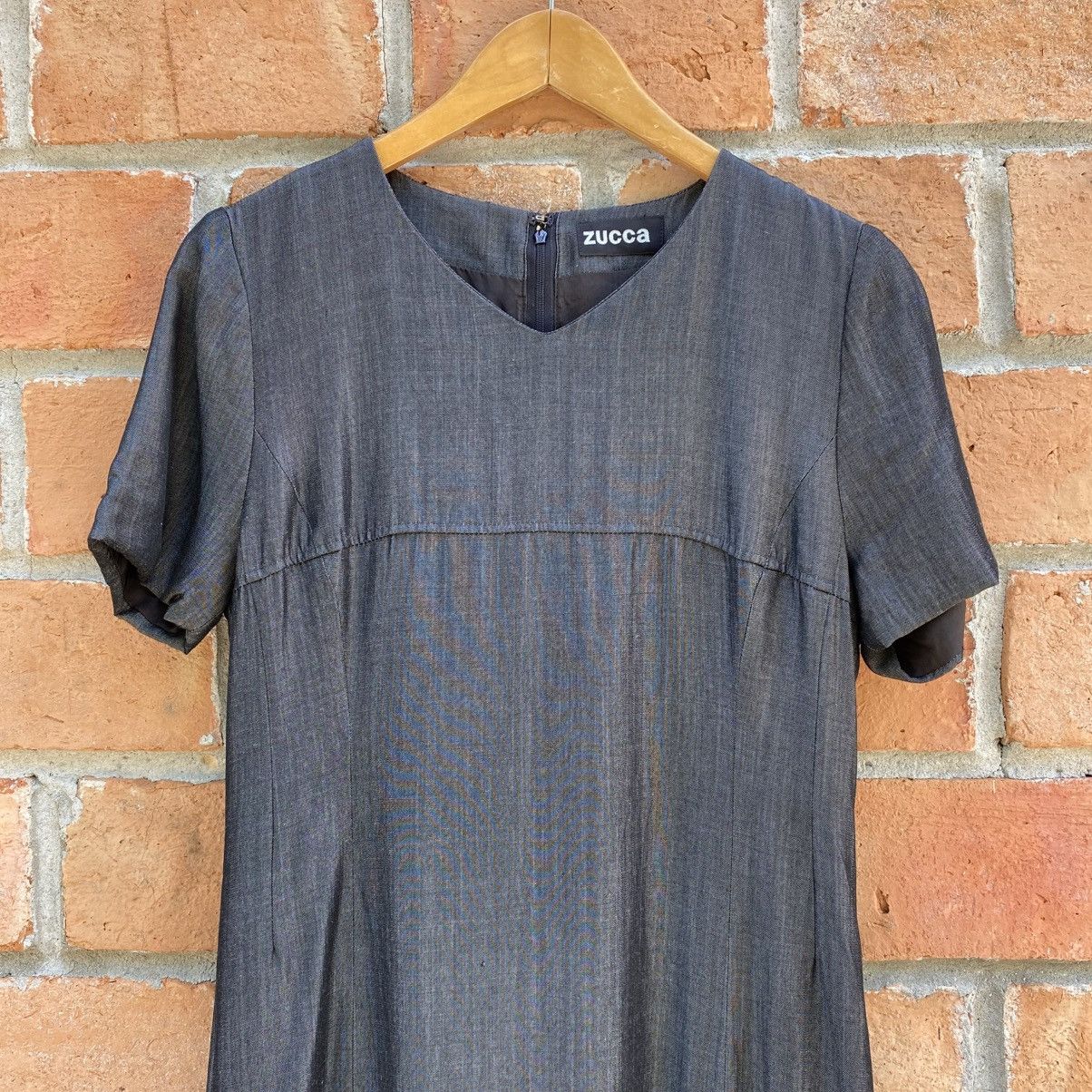 Zucca ZUCCA Dark Denim V-Neck Dress Size M / US 6-8 / IT 42-44 - 11 Thumbnail