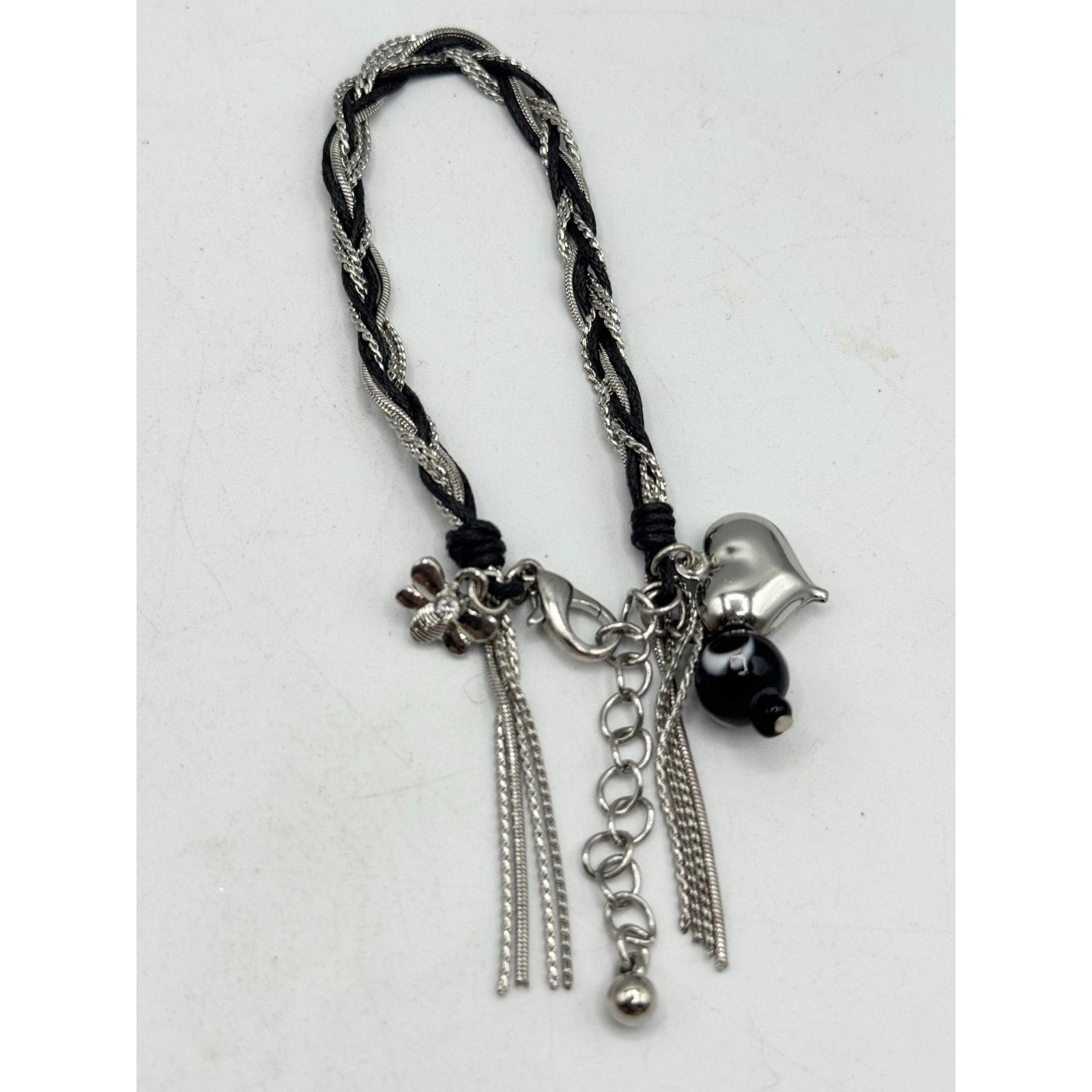 Vintage Vintage blue silver chain charm tassel bracelet Size ONE SIZE - 2 Thumbnail