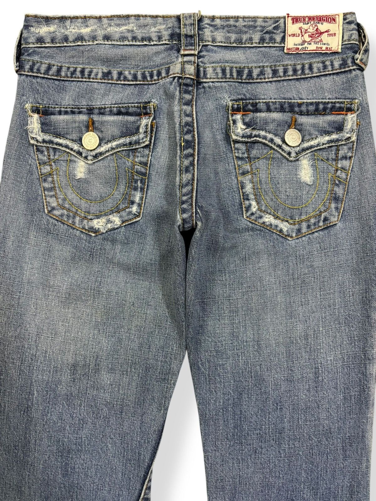 True Religion Vintage True Religion Joey Patchwork Distressed Flare Jeans Size US 28 / EU 44 - 10 Thumbnail