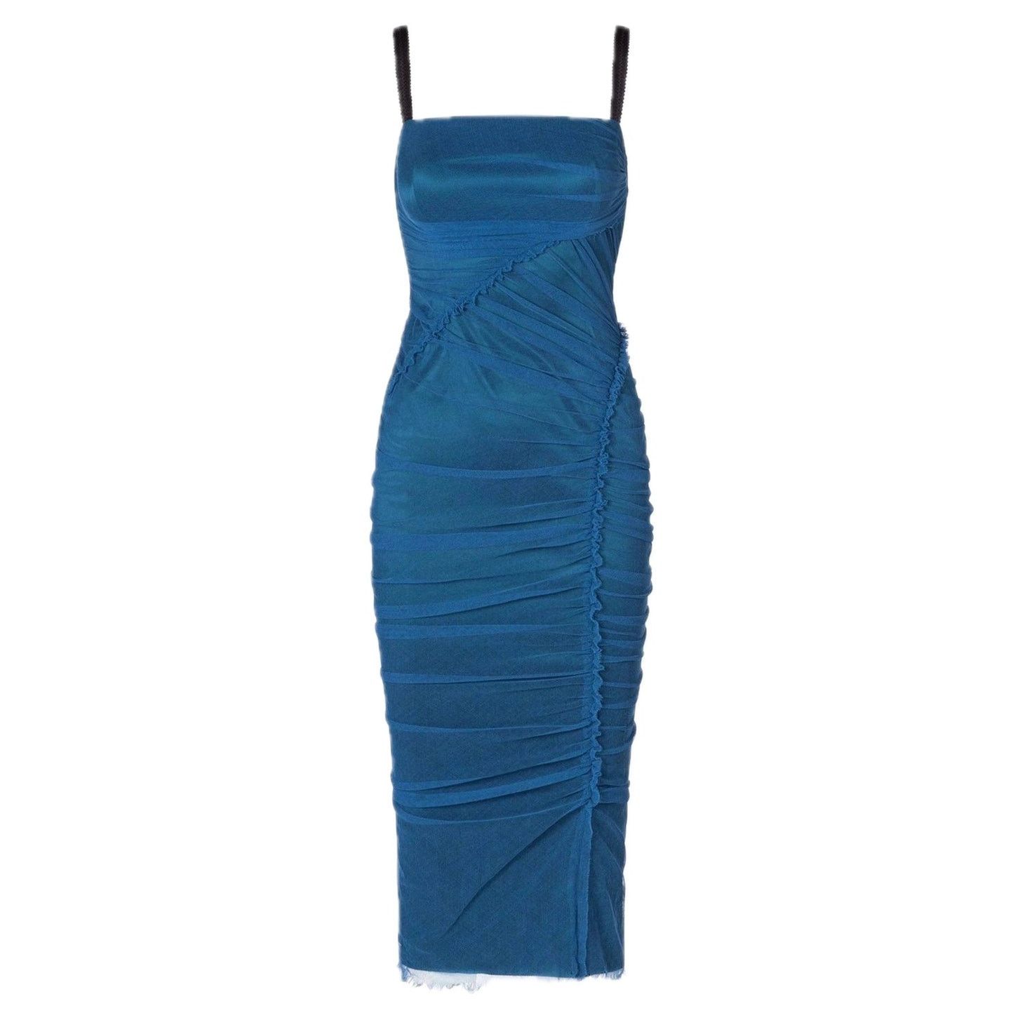 Dolce & Gabbana Dolce & Gabbana Tulle Ruched Mesh Bodycon Midi Dress 44 Size M / US 6-8 / IT 42-44 - 4 Thumbnail