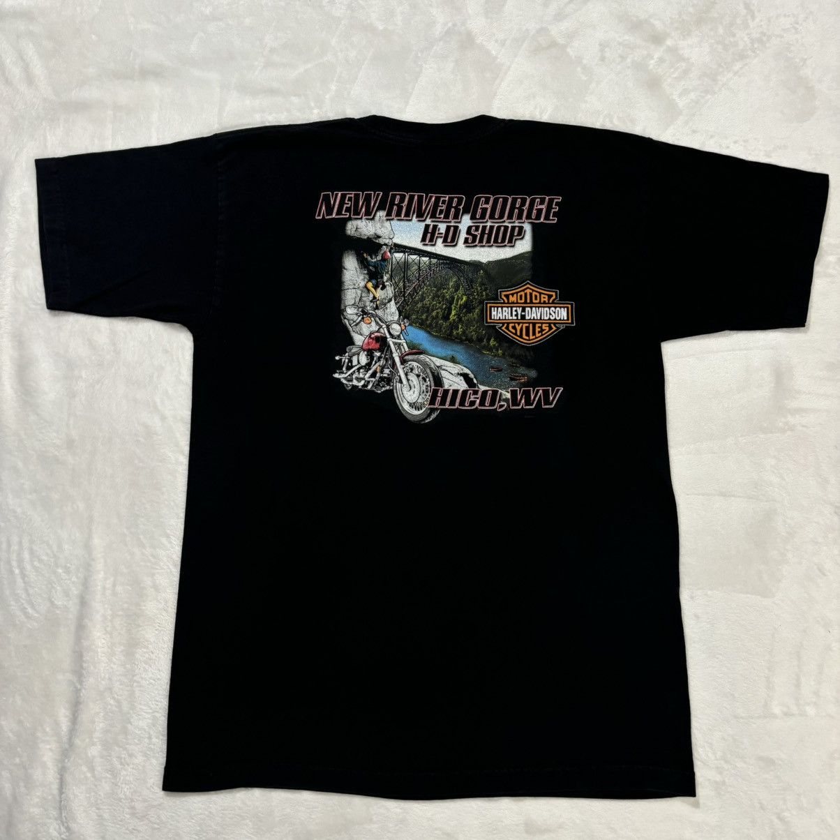 Harley Davidson Vintage Harley Flame Shirt 90s Faded Center Logo Fire Large Size US L / EU 52-54 / 3 - 6 Thumbnail