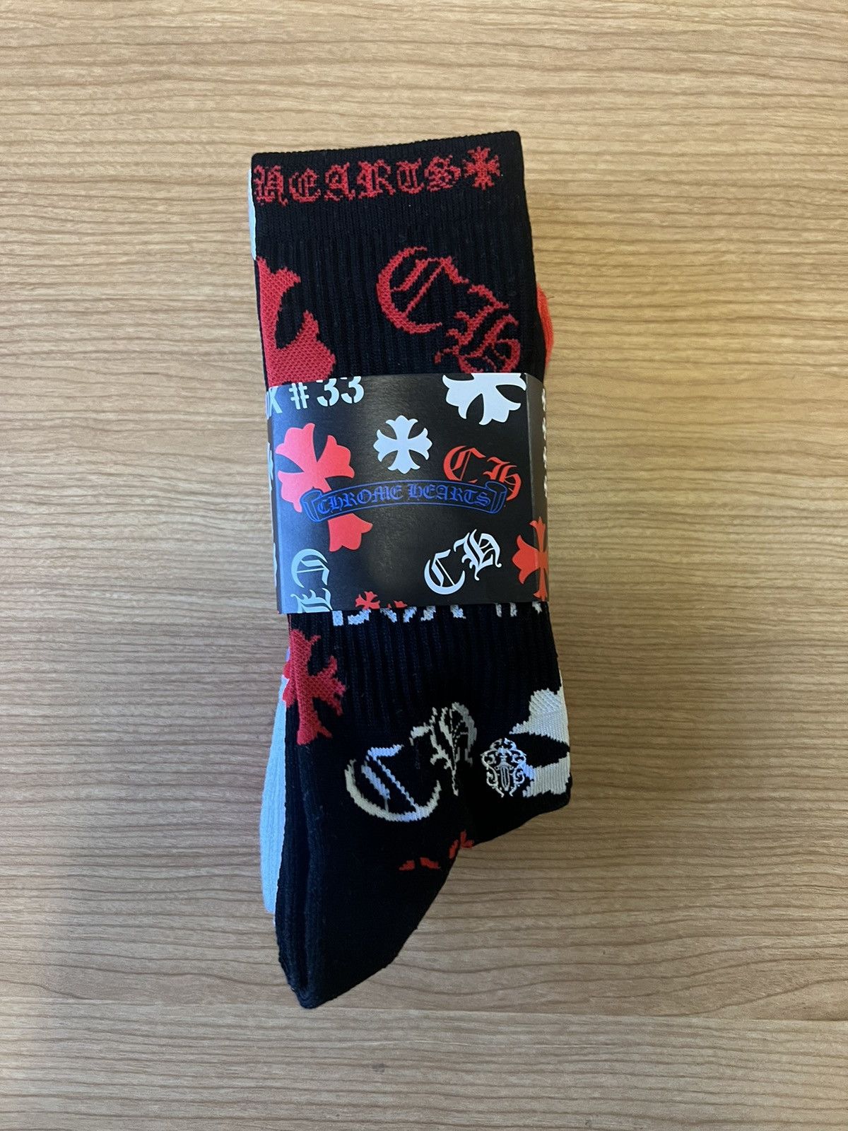 image of Chrome Hearts Multicolor Print Sport Socks, Men's