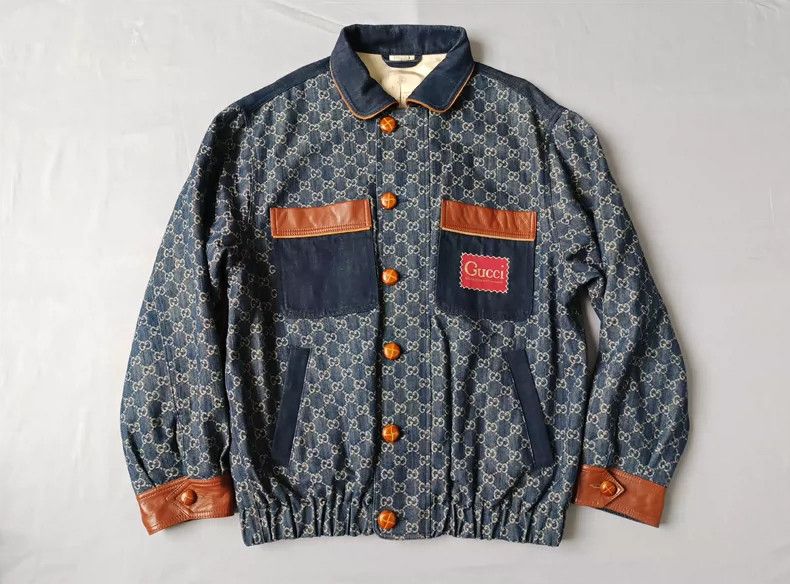 Gucci Gucci Full-print leather denim jacket 2501-Nextarrow Size US M / EU 48-50 / 2 - 1 Thumbnail