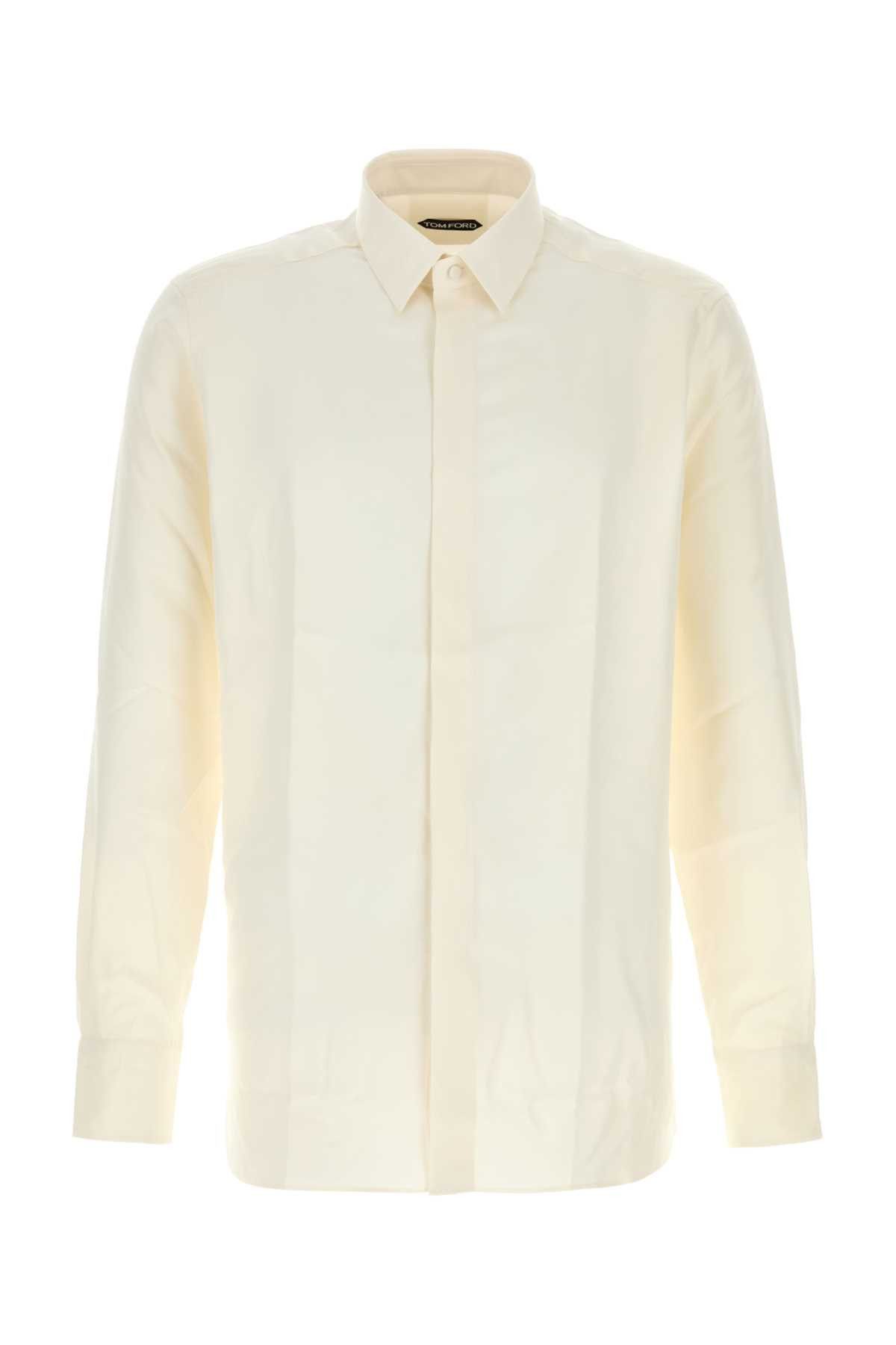 Tom Ford Ivory Twill Shirt Size US XL / EU 56 / 4 - 1 Thumbnail