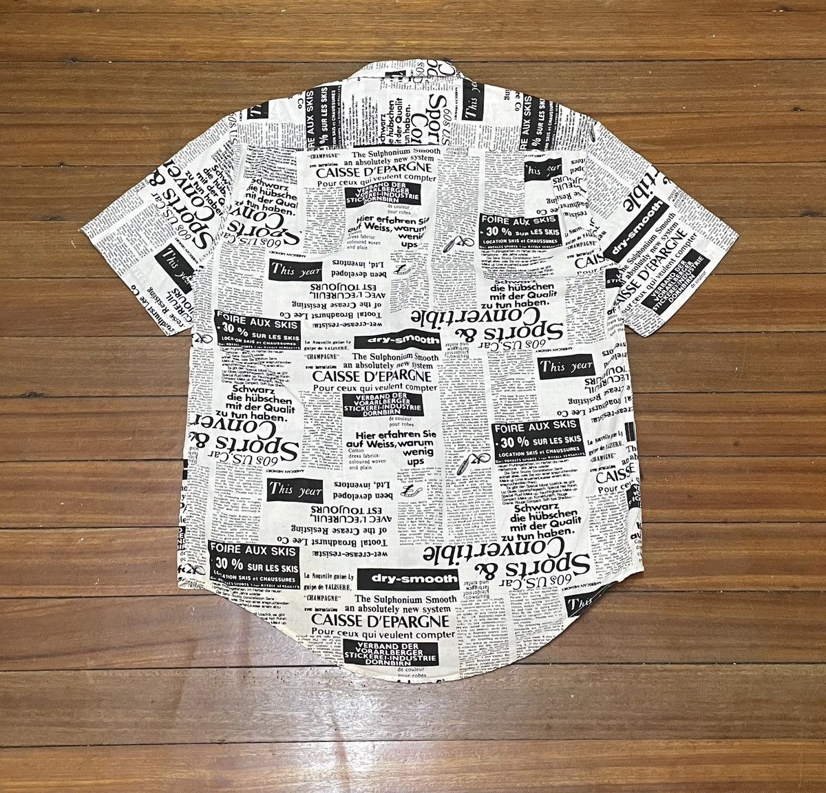 Japanese Brand × Vintage Vintage Highest Garment News Paper Full Print Shirt 1990s Size US L / EU 52-54 / 3 - 2 Thumbnail