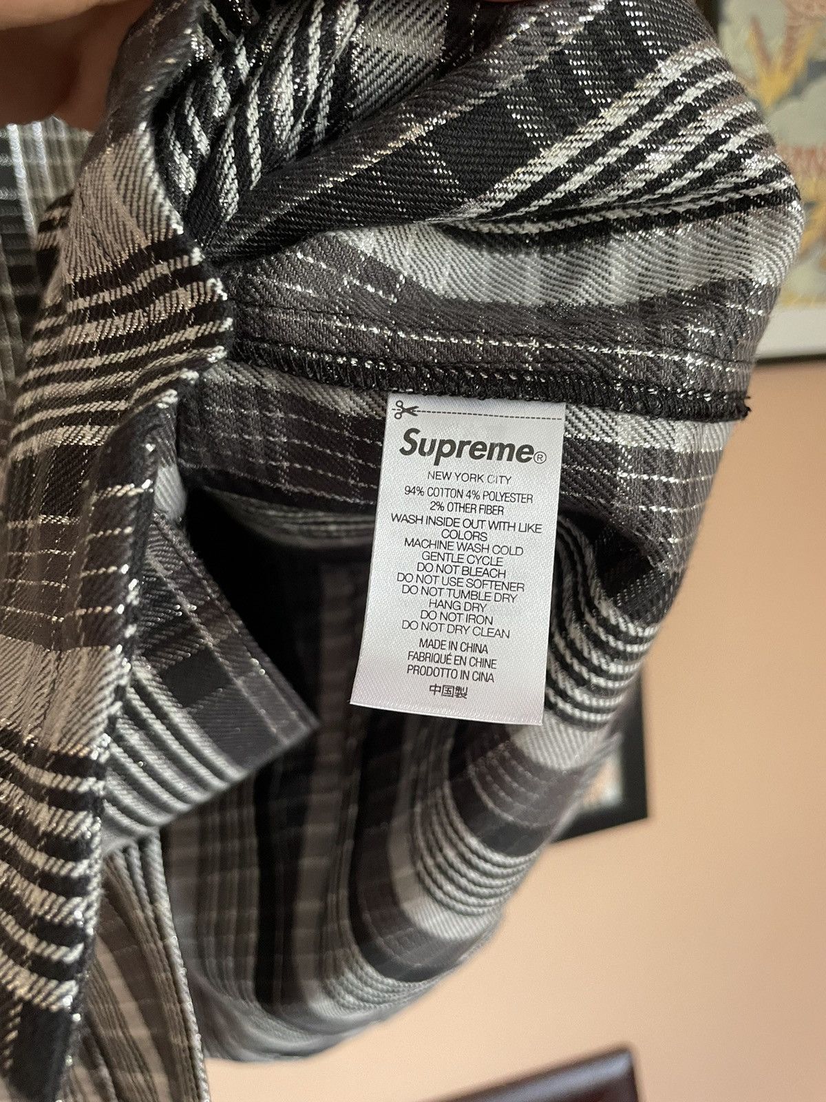Supreme Supreme SS23 Metallic Plaid Lurex Short sleeve Shirt Size US XL / EU 56 / 4 - 5 Thumbnail