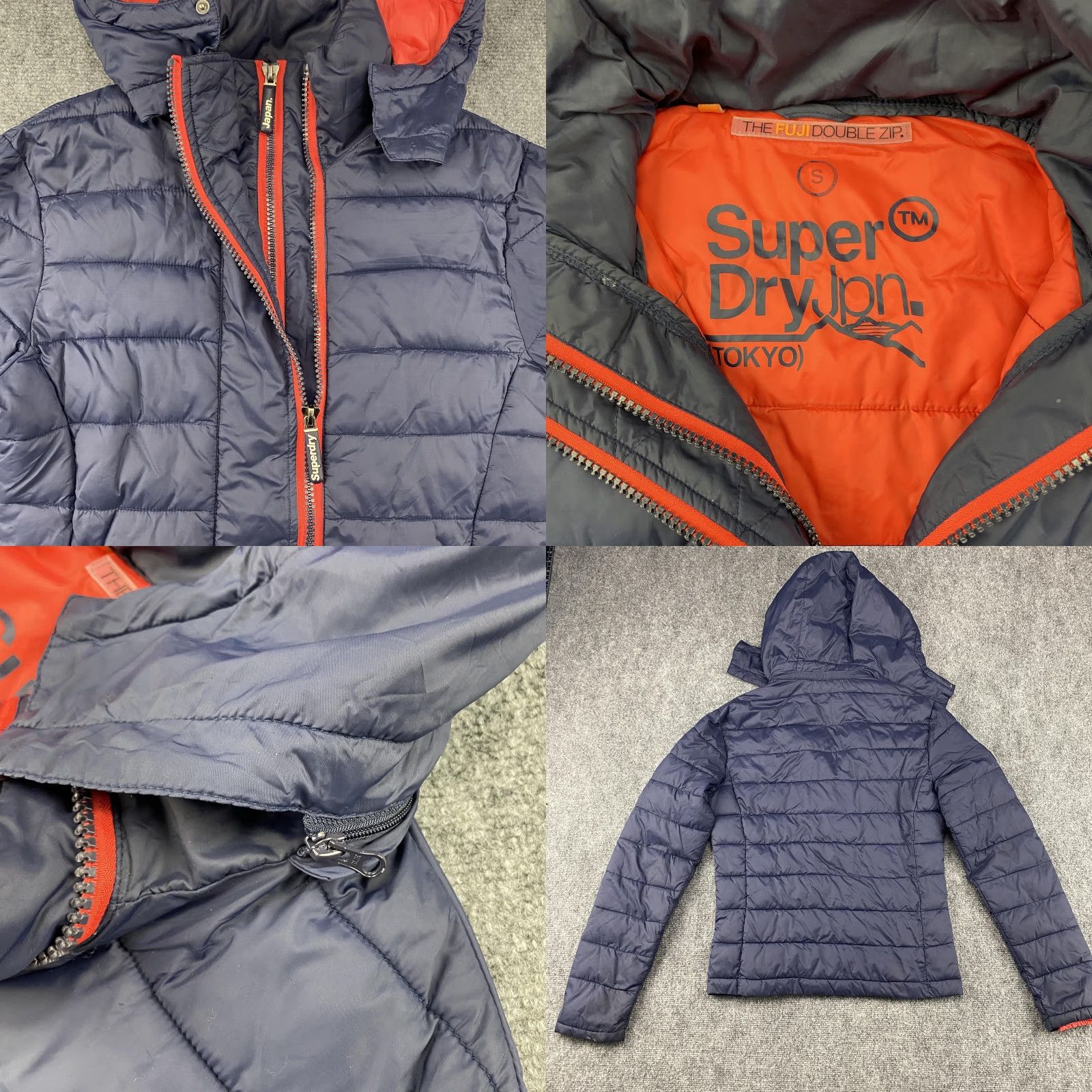 Superdry Superdry Jacket Mens Small Blue Fuji Double Zip Hooded Puffer Quilted Insulated Full Zip Size US S / EU 44-46 / 1 - 8 Thumbnail