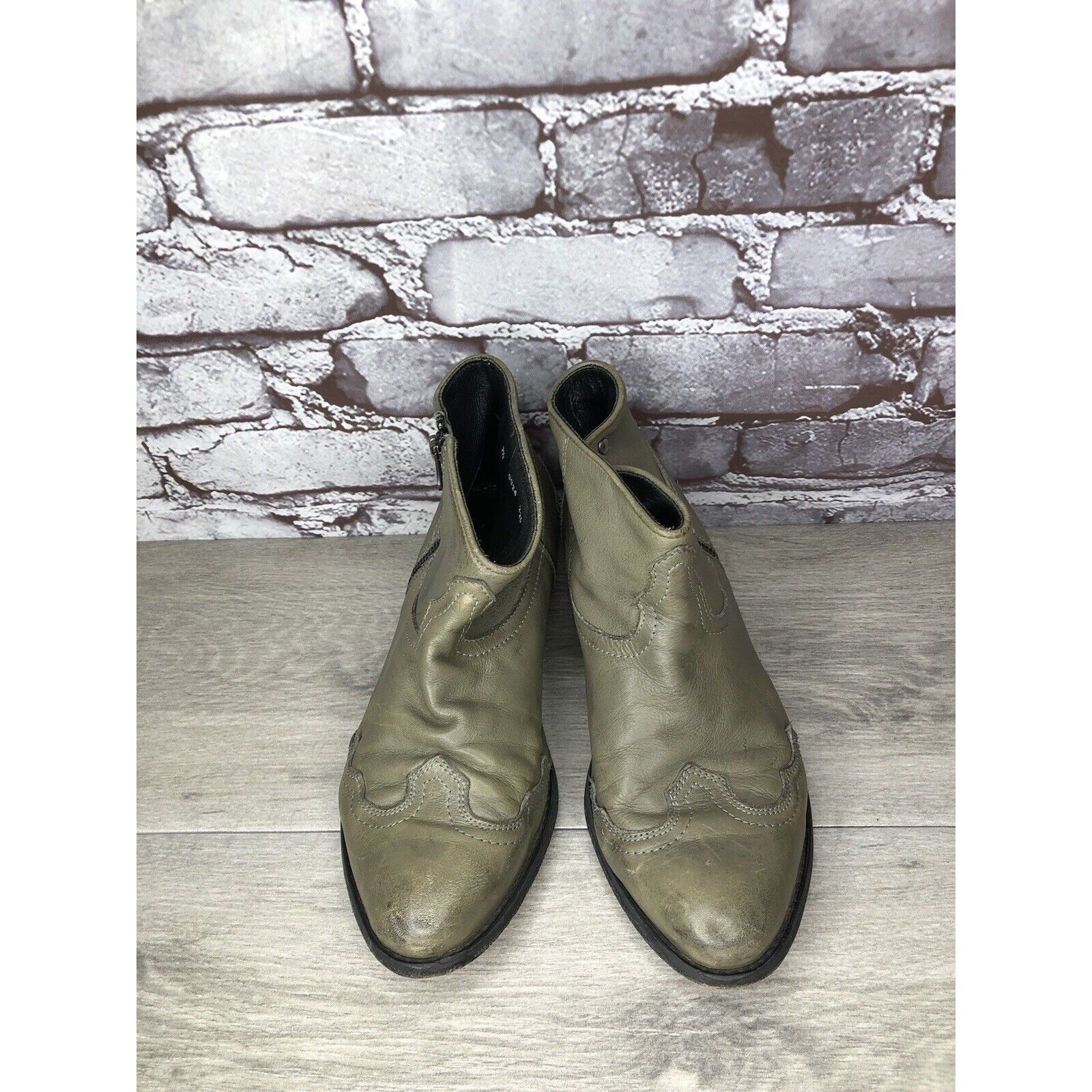 Other Baske California Green Western Zip Pointed Toe Heel Boots Wo Size US 7.5 / IT 37.5 - 2 Thumbnail