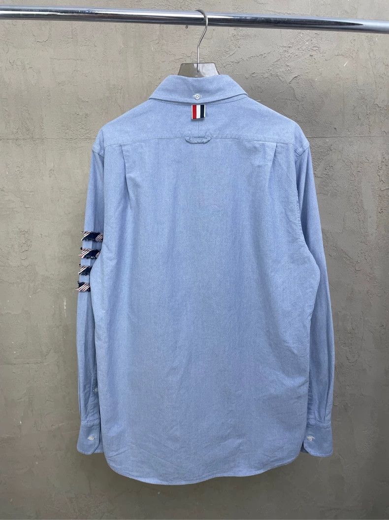 Thom Browne Thom Browne Size 2Long Sleeve Shirt with Blue Color Stripe Size US M / EU 48-50 / 2 - 4 Thumbnail