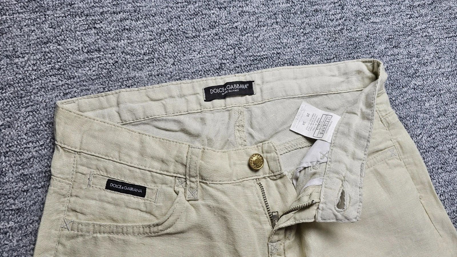 Dolce & Gabbana Dolce Gabbana Vintage Linen Pants Women W26 Beige Italy Size US 26 / EU 42 - 6 Thumbnail