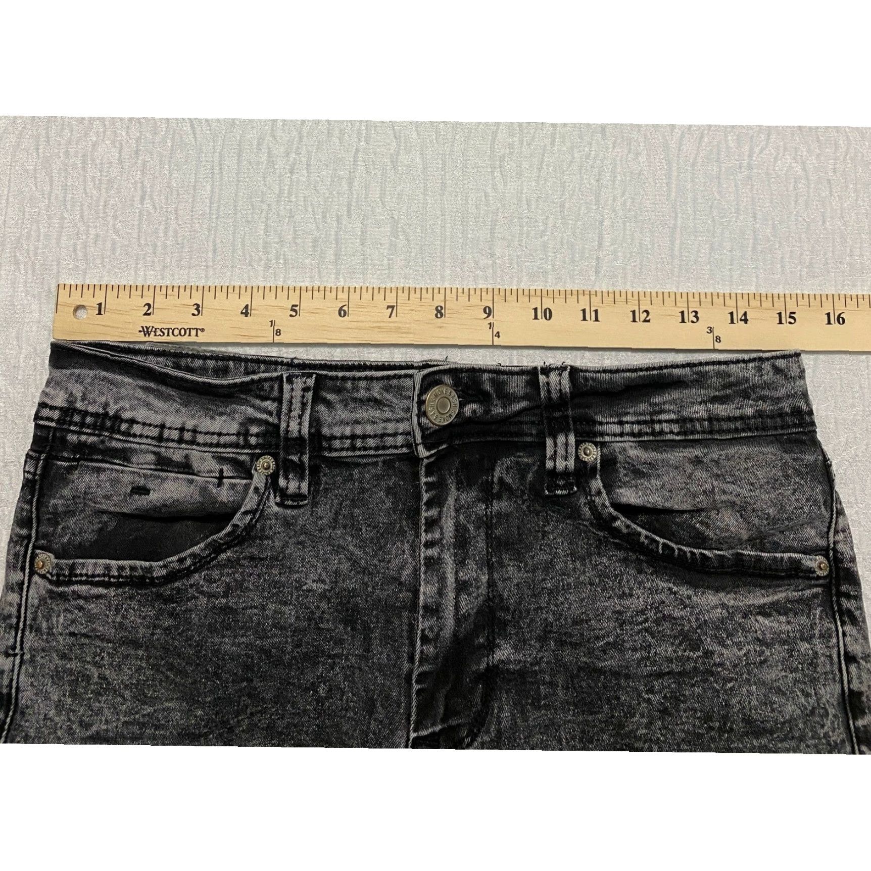 ASH SMOKE & ASH Denim Jeans Slim 30x30 Men Black Acid Wash Stretch Cotton Blend Jeans (Slim) Mens Size US 30 / EU 46 - 6 Thumbnail