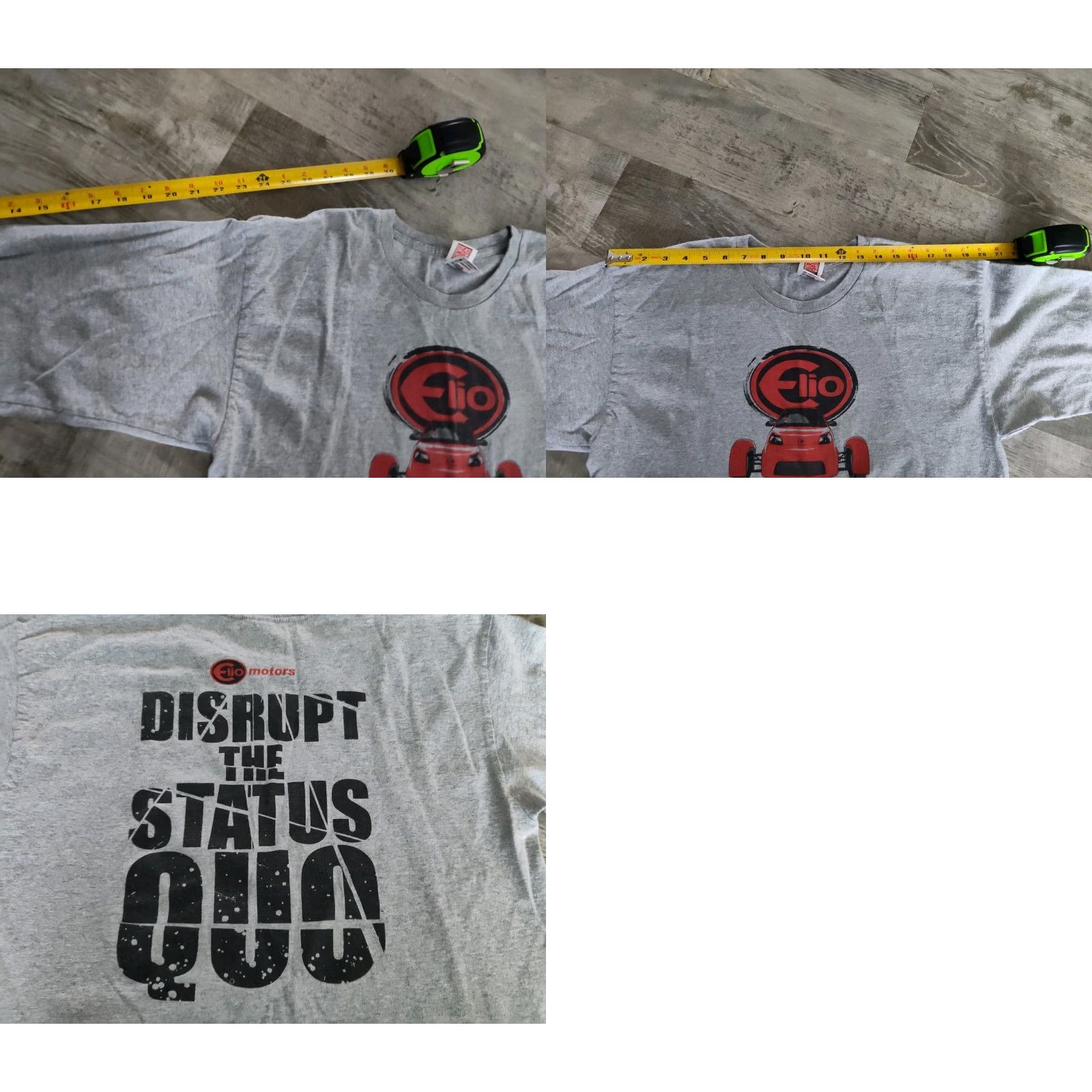 Celio VINTAGE Bayside Elio Motors T Shirt Disrupt The Status Quo LOGO/Vehicle Long Sleeve Gray 100% Cotton Men L - The True American Made Tee Size US L / EU 52-54 / 3 - 8 Thumbnail