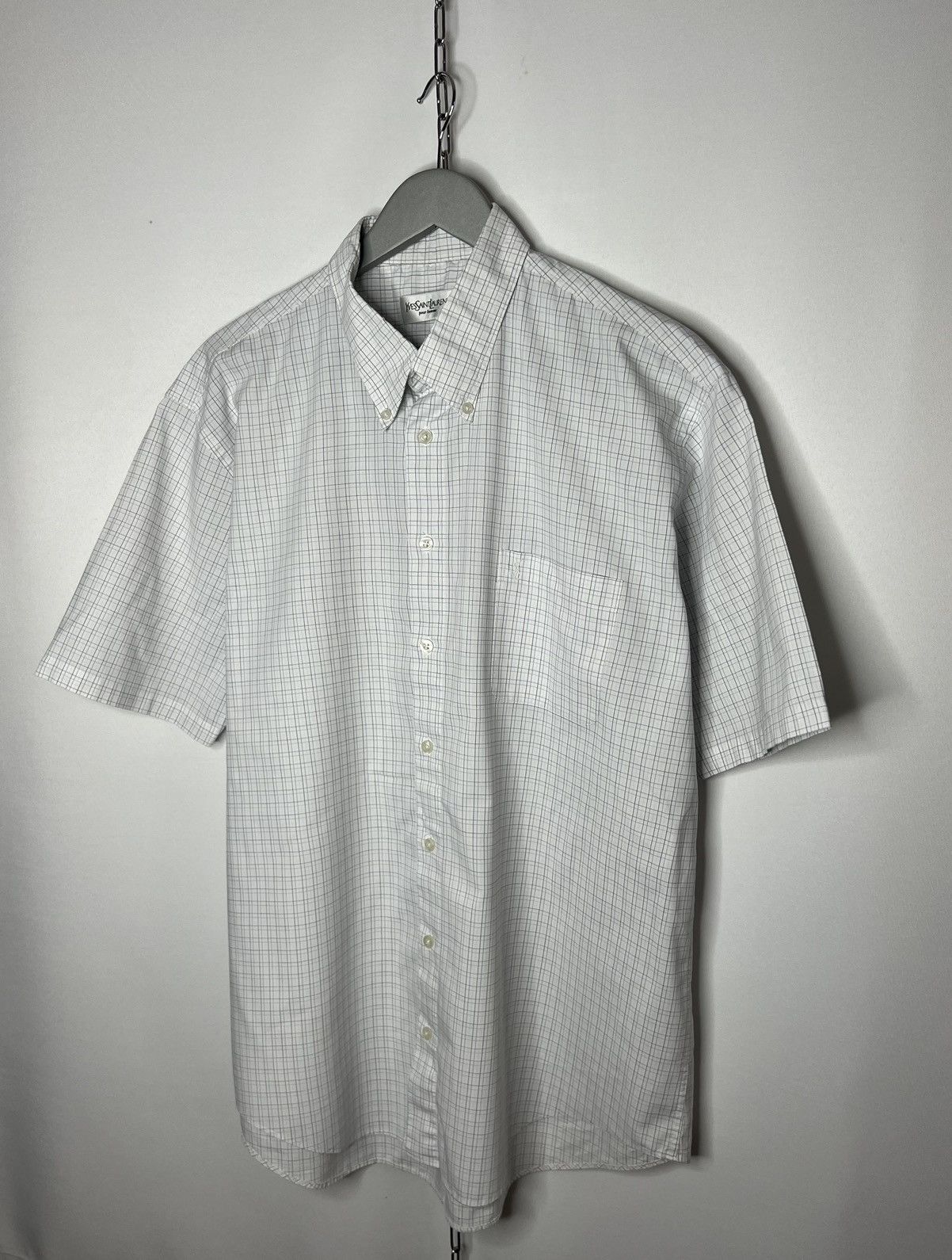 Yves Saint Laurent Vintage Yves Saint Laurent Shirt Short Sleeve Tee Plaid Size US XL / EU 56 / 4 - 2 Thumbnail