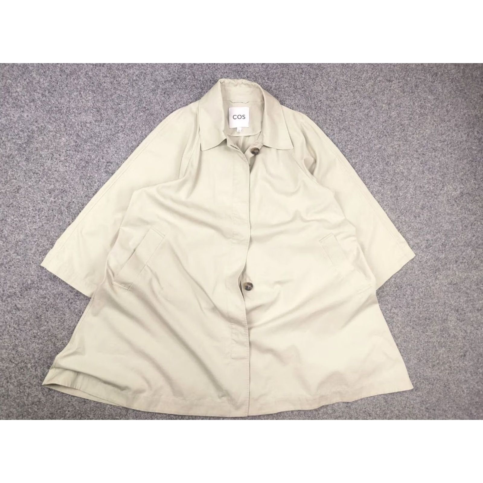 Cos COS oversized voluminous car coat Trench Jacket Light Green Cotton Blend Size M / US 6-8 / IT 42-44 - 6 Thumbnail