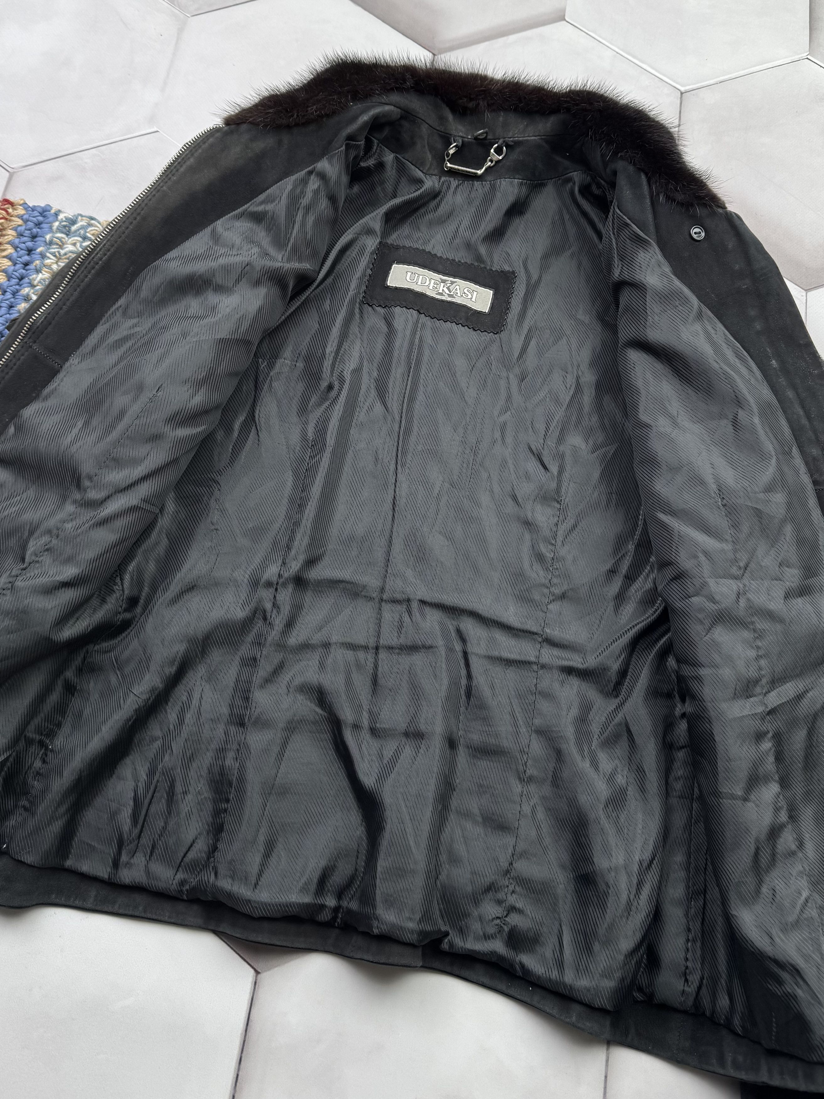 Japanese Brand Vintage Suede/Real Fur Cropped Jacket (E4) Size XS / US 0-2 / IT 36-38 - 6 Thumbnail