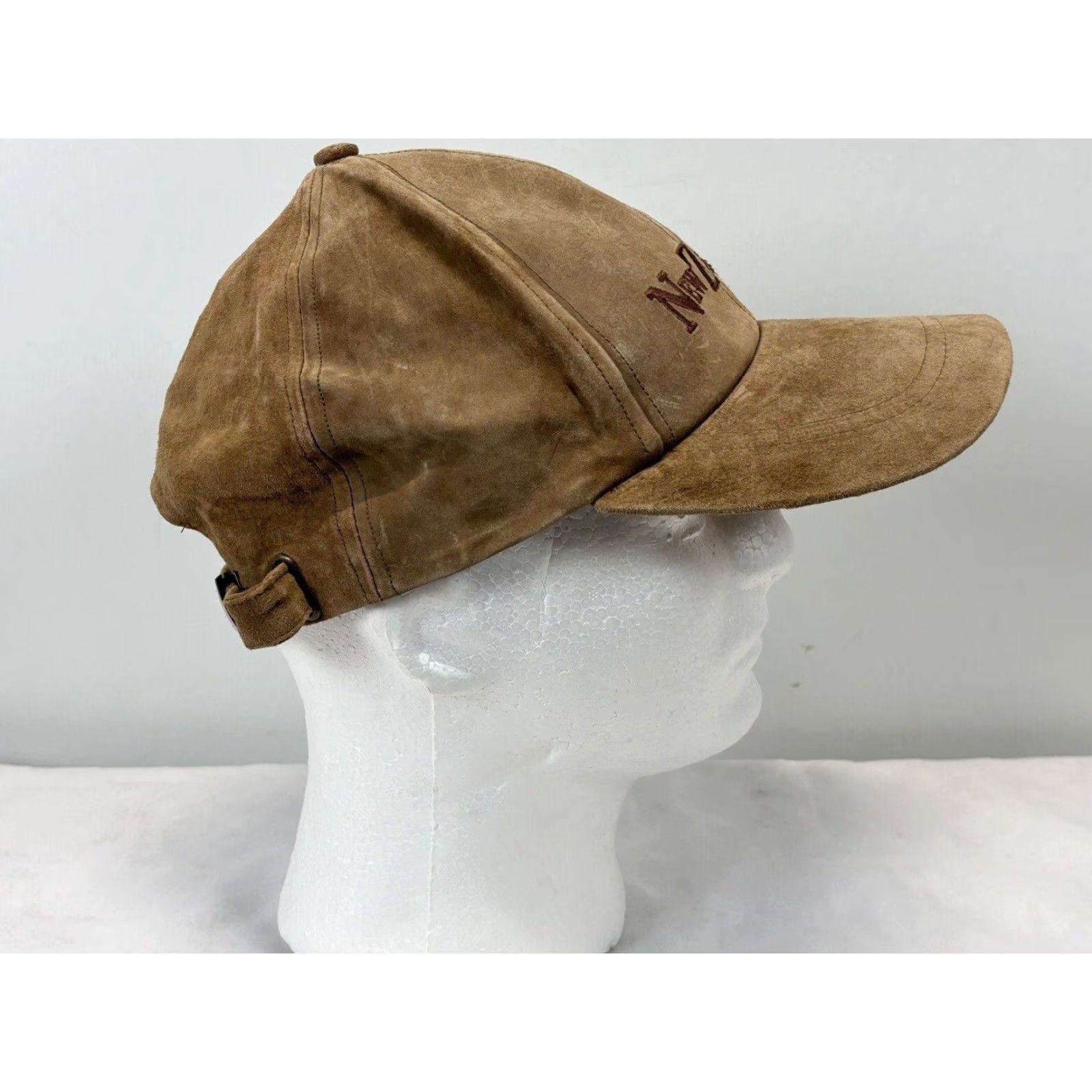 Vintage Leather Baseball Cap Brown Adjustable One Size Mens Sheep Soft Travel Size ONE SIZE - 5 Thumbnail