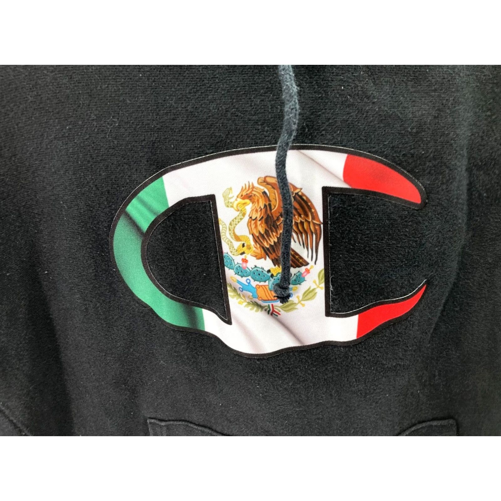 Champion VINTAGE Champion Reverse Weave Sweatshirt Mens M Black Hooded Pullover Mexico Flag Logo Size US M / EU 48-50 / 2 - 5 Thumbnail