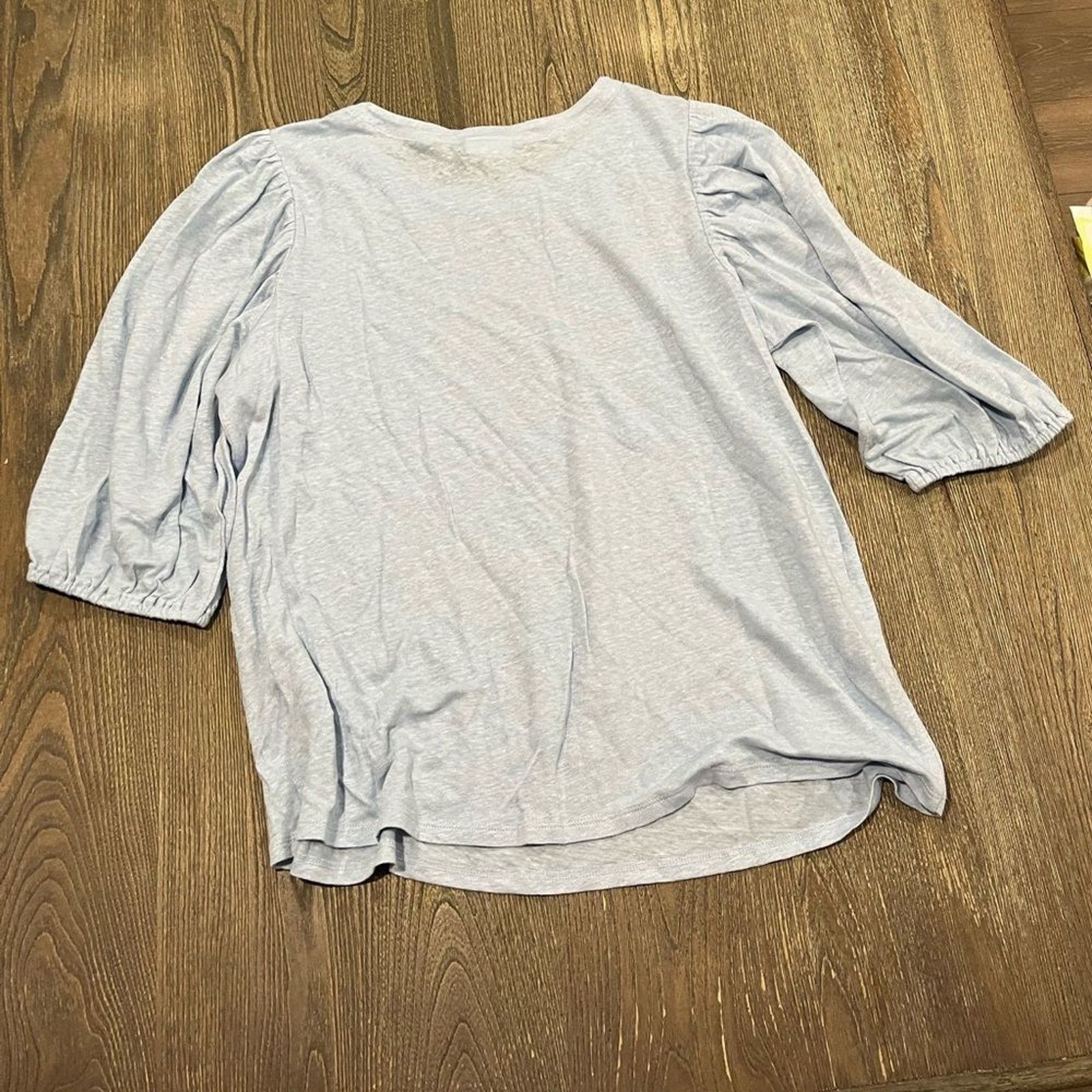 J. Jill NWOT J. Jill Linen Peasant Top Side Slit Pullover Blue L Size L / US 10 / IT 46 - 3 Thumbnail