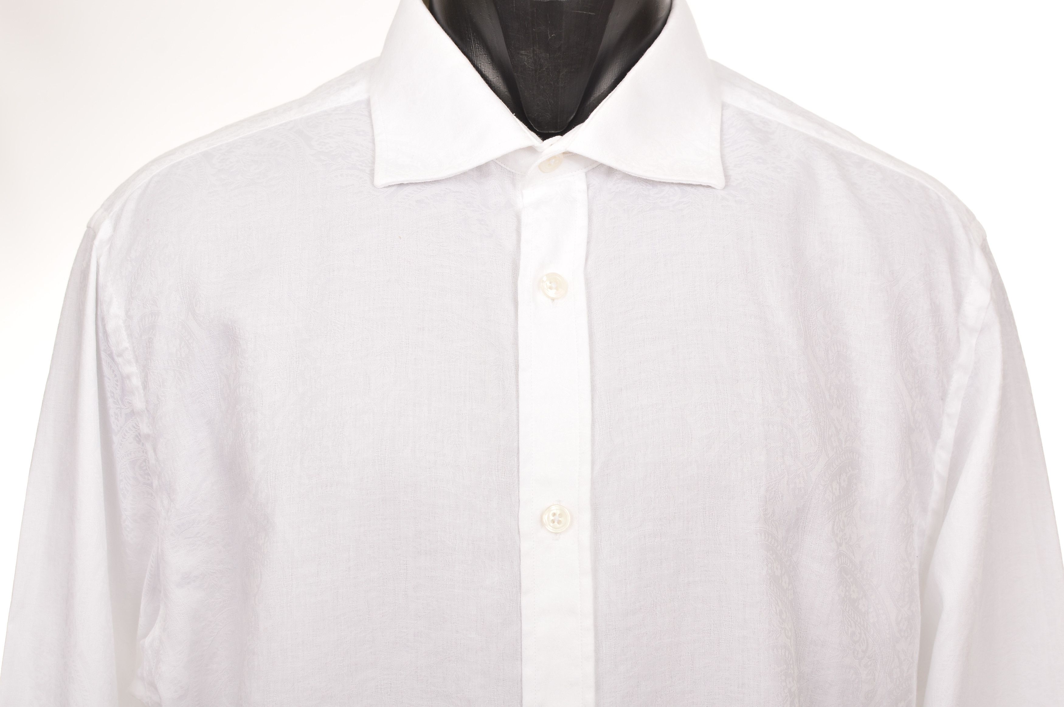 New & Lingwood New & Lingwood White Paisley Pattern Cufflinks Button Shirt Size US L / EU 52-54 / 3 - 2 Thumbnail