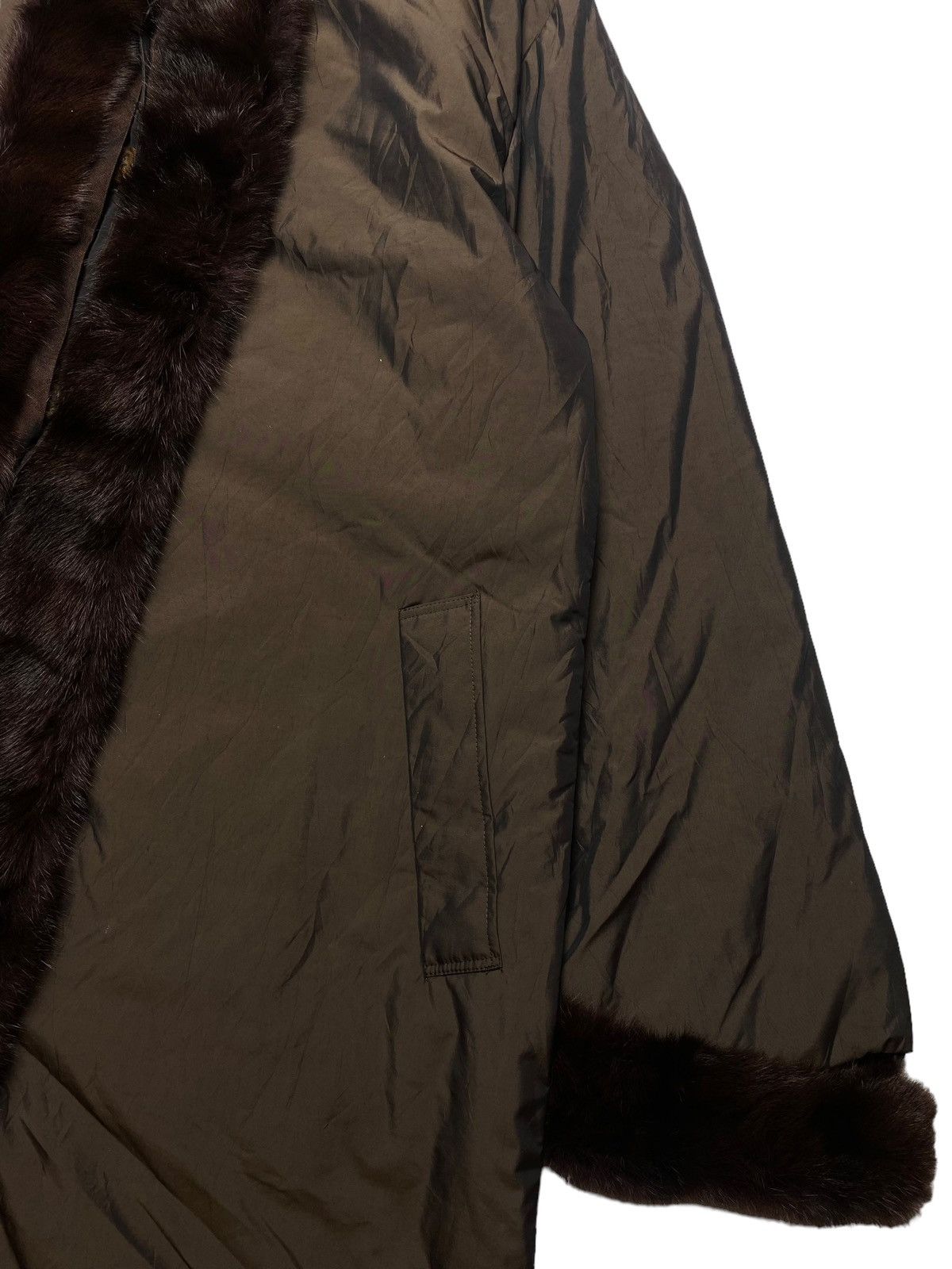 Designer 1990s Christian Aujard Paris Iridescent Trim Fur Long Coat Size US L / EU 52-54 / 3 - 5 Thumbnail