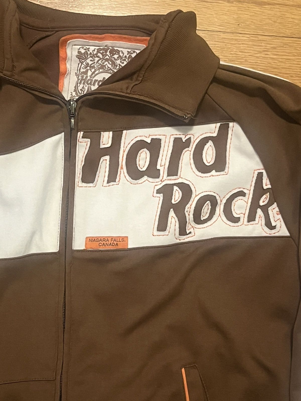 Hard Rock Cafe × Vintage Vintage Y2K Brown/Orange Hard Rock Cafe Full Zip Embroidery Size US S / EU 44-46 / 1 - 2 Thumbnail