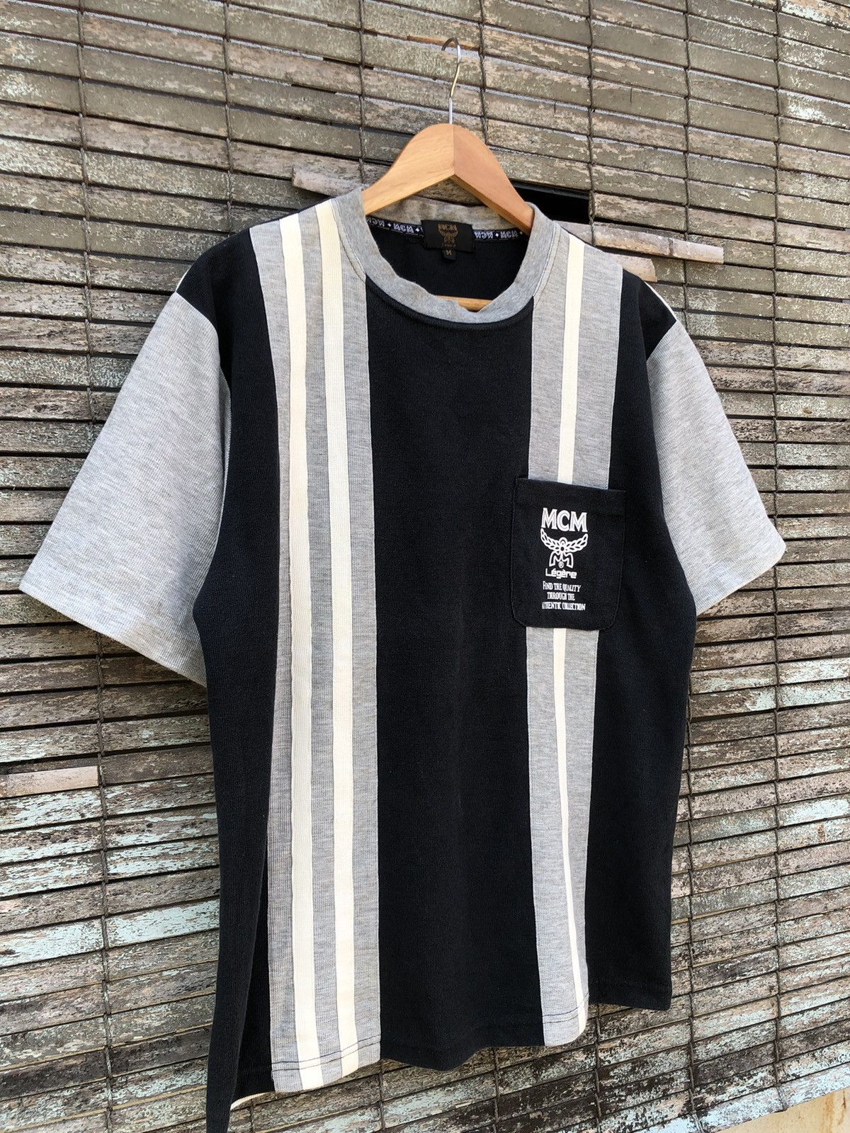 MCM Vintage 90s MCM Legere Single Pocket Colour Block Tshirt Size US L / EU 52-54 / 3 - 2 Thumbnail