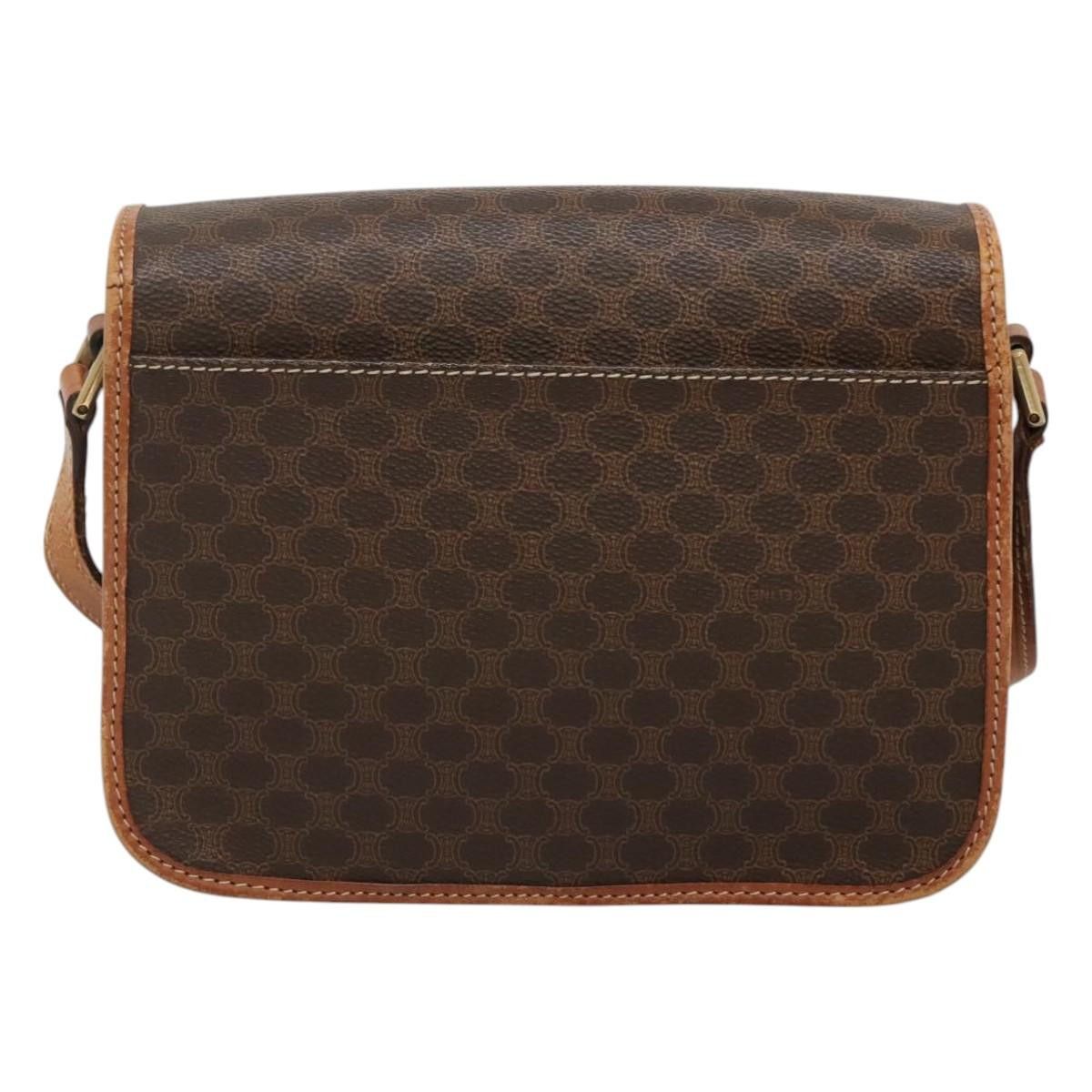 Celine CELINE Macadam Canvas Shoulder Bag Pvc Leather Brown Gold Size ONE SIZE - 3 Thumbnail