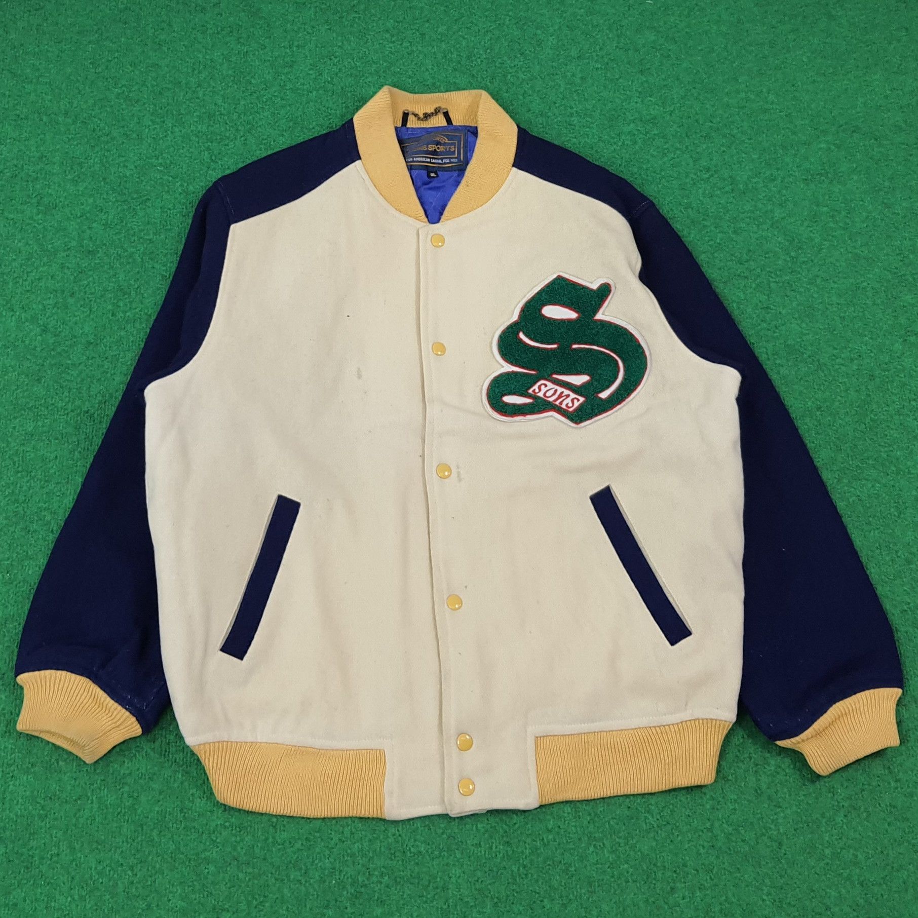 Vintage Vintage Varsity SONS Custom Skull Logo Jacket C275N25 Size US XL / EU 56 / 4 - 2 Thumbnail