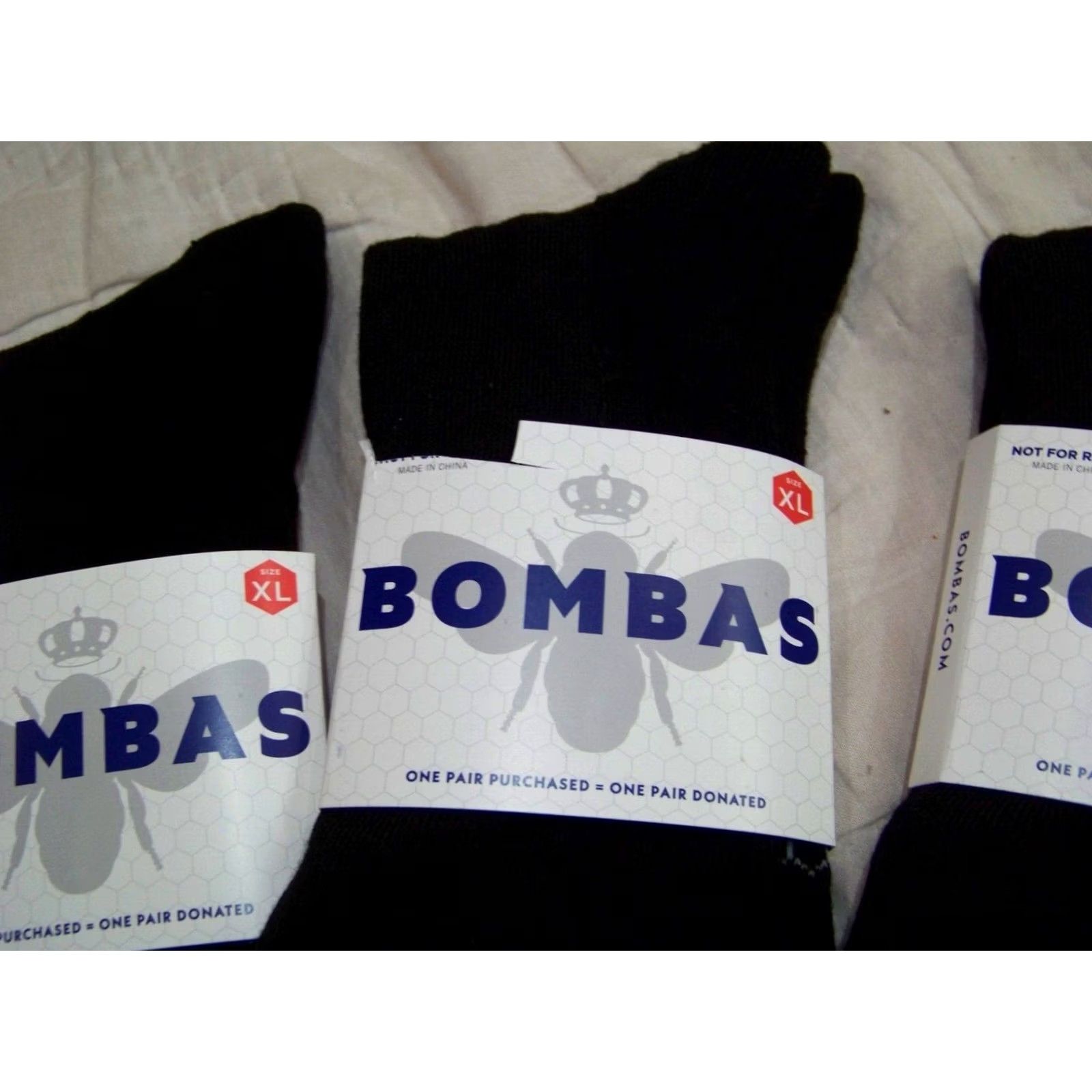 Vintage Bombas Socks Mens XL Mid Calf Black Crew Socks New Size ONE SIZE - 2 Thumbnail