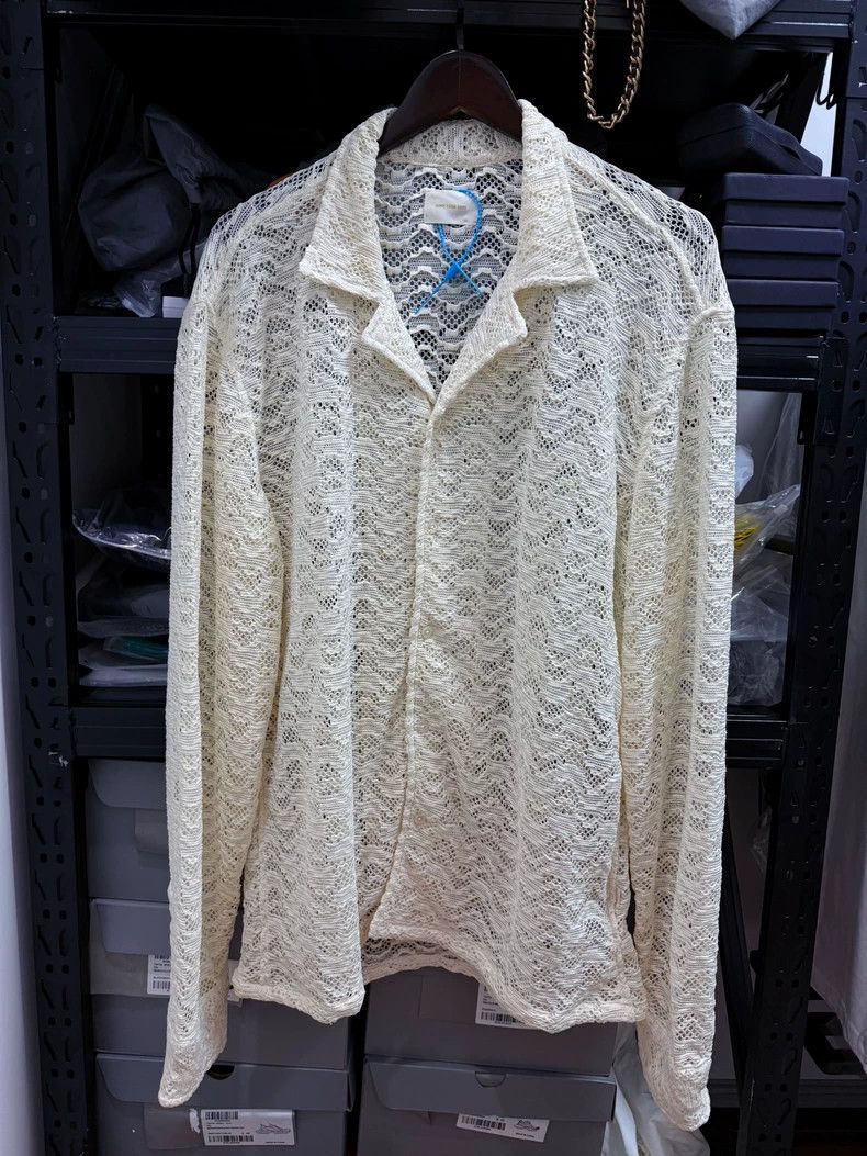 Aime leon doreEmbroidered Cuban-style long-sleeved shirt wi