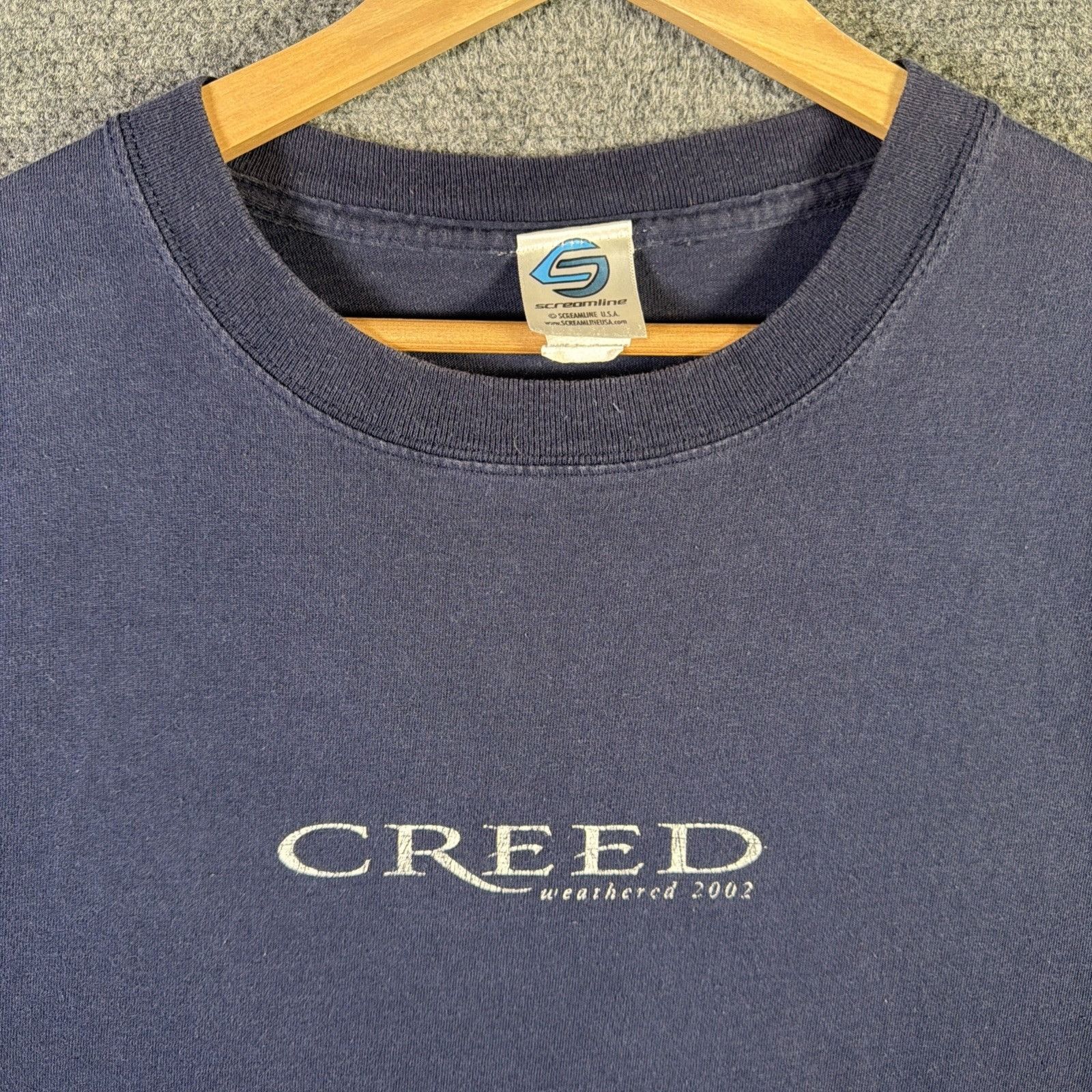 Band Tees Vintage Creed Shirt Mens XL Navy 2002 Band Music Weathered Size US XL / EU 56 / 4 - 4 Thumbnail