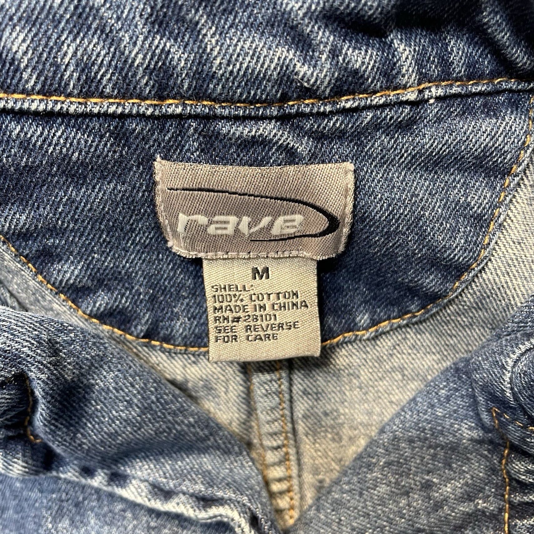 Vintage VINTAGE Rave Denim Jacket Women Medium Blue Embroidered 90s Basic Jean Outerwear Size 32" / US 10 / IT 46 - 2 Thumbnail