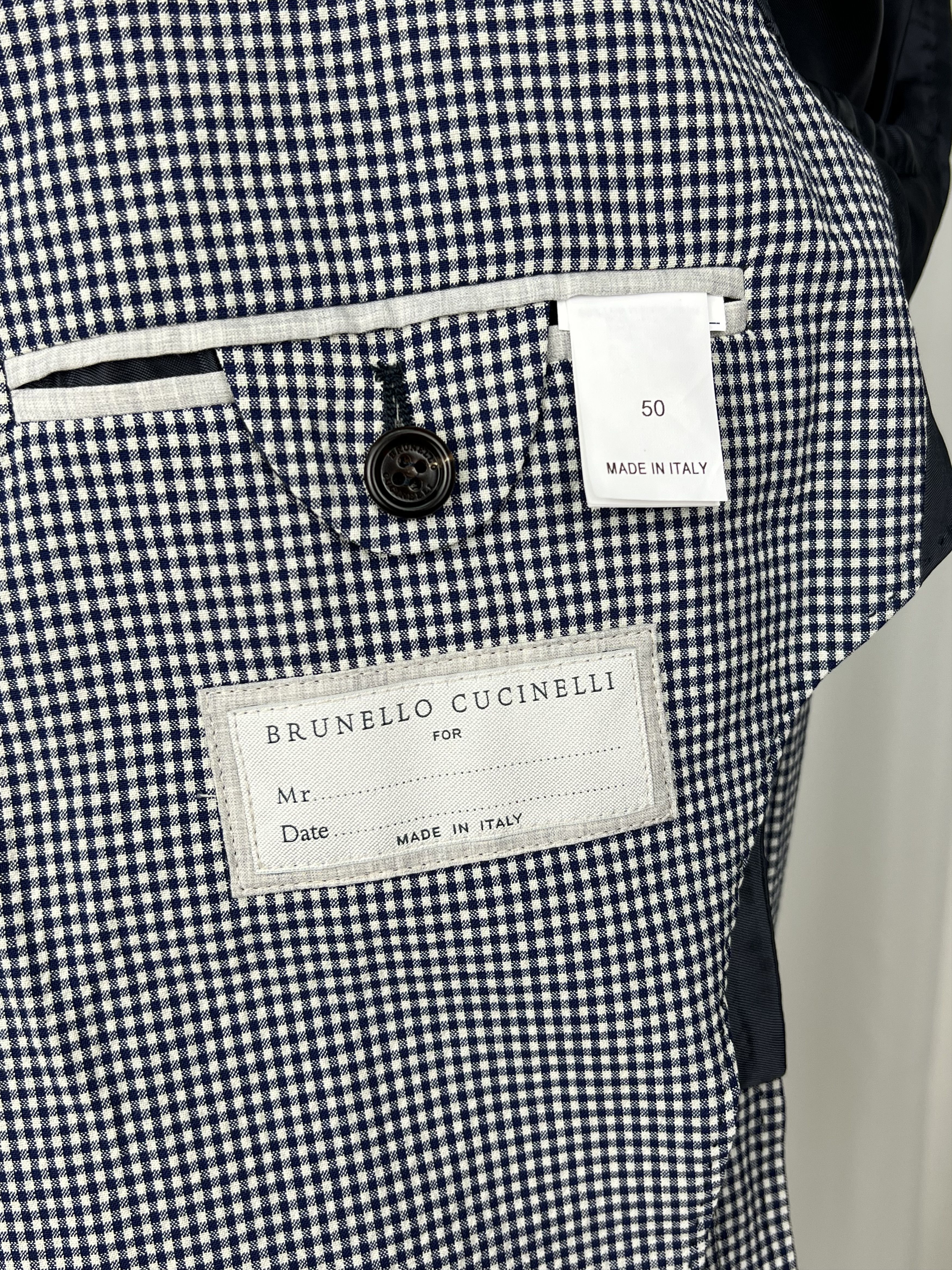 Brunello Cucinelli NWT Micro-Check Half-Lined 2-Piece Light Wool Suit Size 40R - 15 Thumbnail